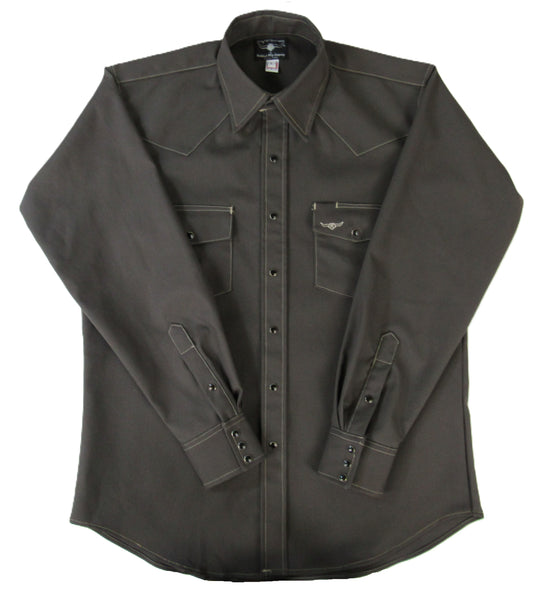 Flying R Ranchwear - Rigid Canvas Chore Shirt - Granite - Long Sleeve - Snaps