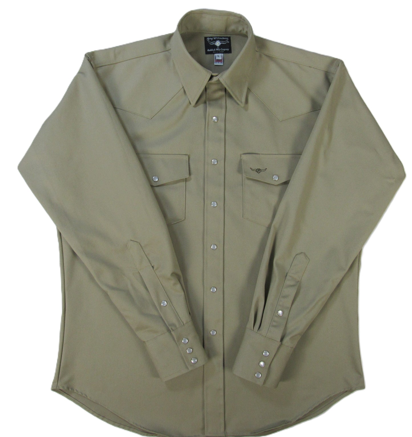 Flying R Ranchwear - Prairie Twill Solid - Khaki - Long Sleeve - Snaps - Classic Fit
