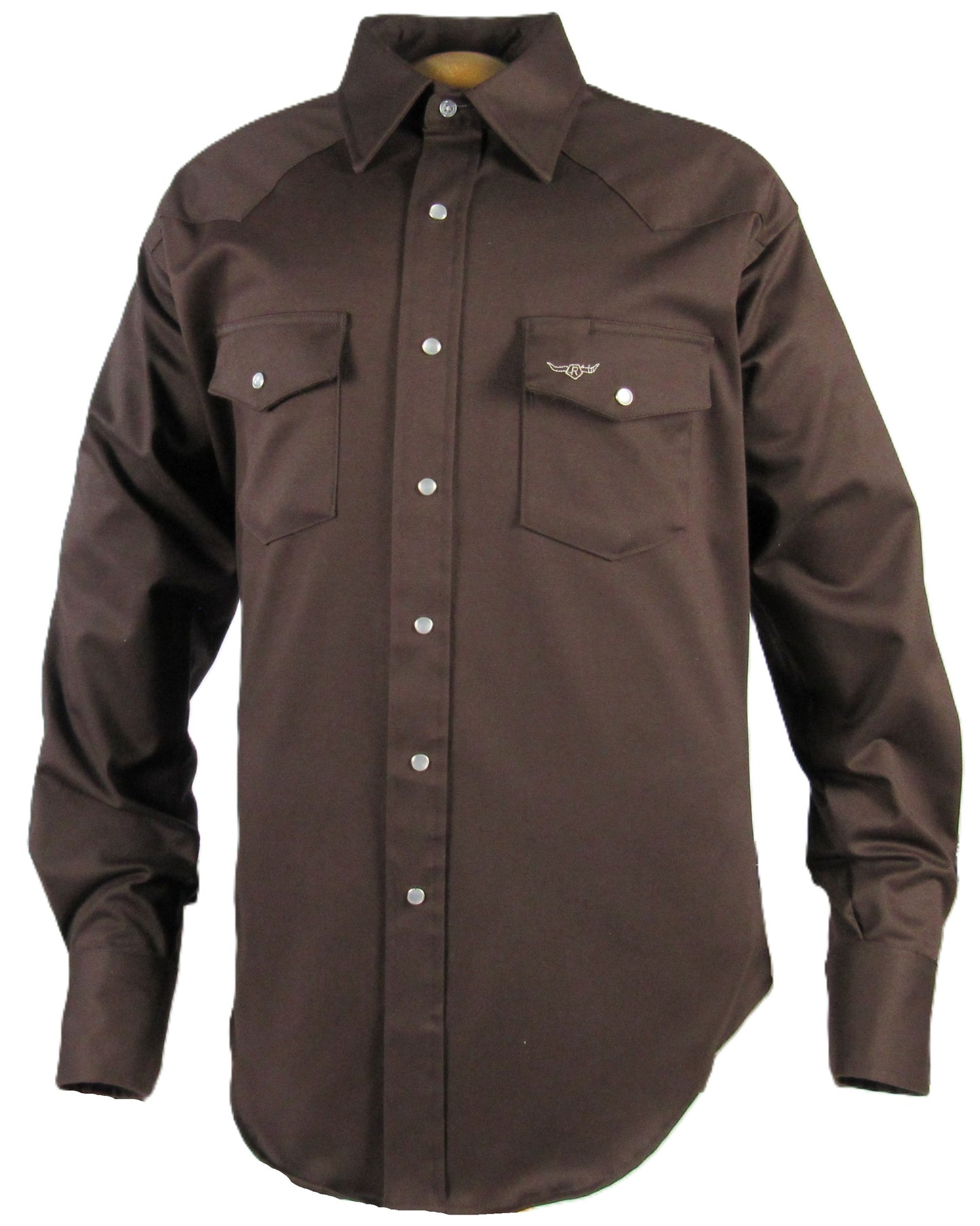 Flying R Ranchwear - Prairie Twill Solid - Chocolate Brown - Long Sleeve - Snaps - Classic Fit