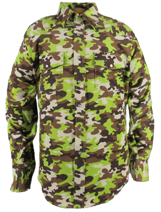 Flying R Ranchwear - Cantina Camo - Brown/Green - Long Sleeve - Classic Fit