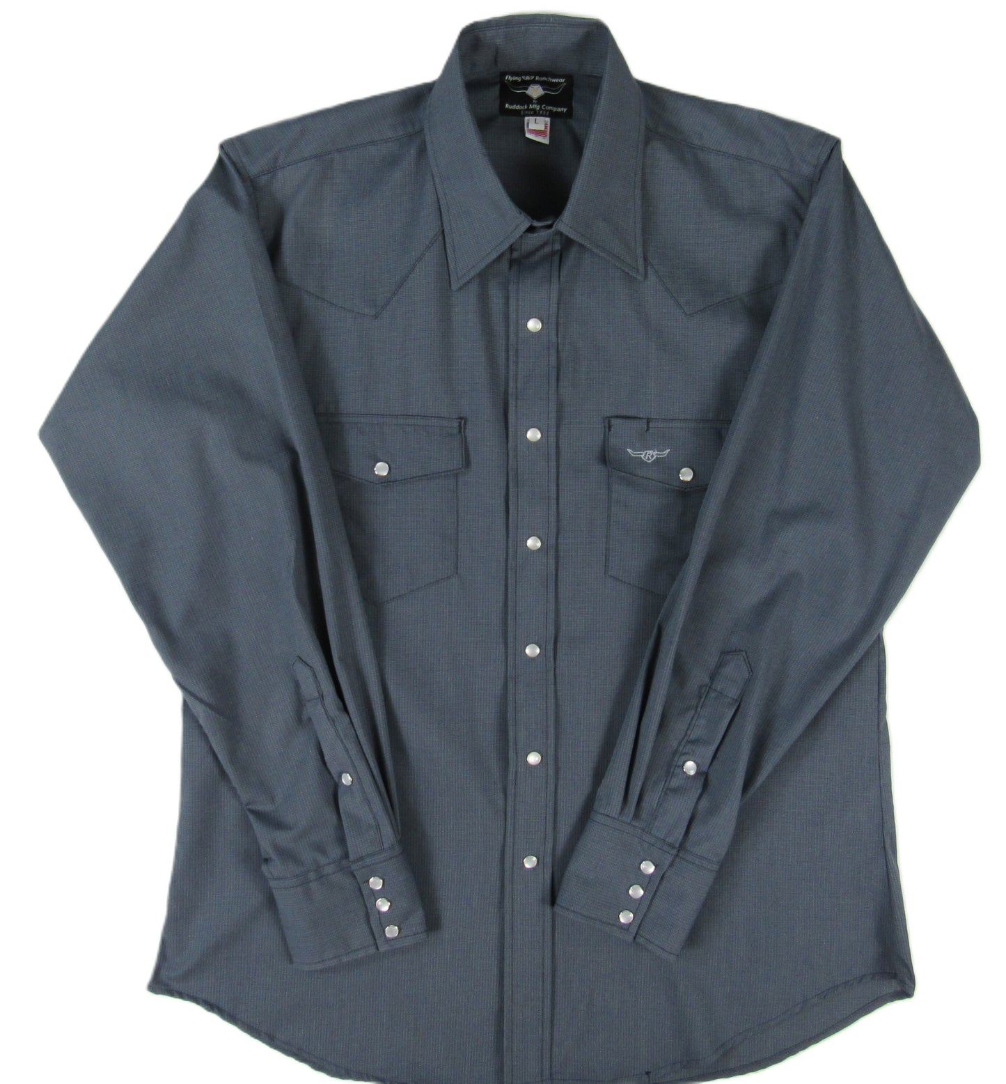 Flying R Ranchwear - Western Classic - Charcoal Micro-Check - Long Sleeve - Classic Fit