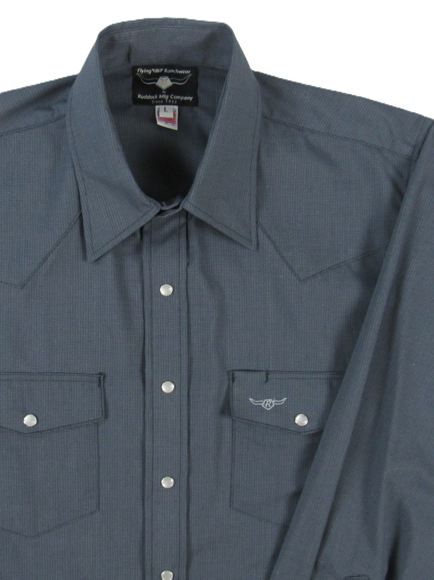 Flying R Ranchwear - Western Classic - Charcoal Micro-Check - Long Sleeve - Classic Fit