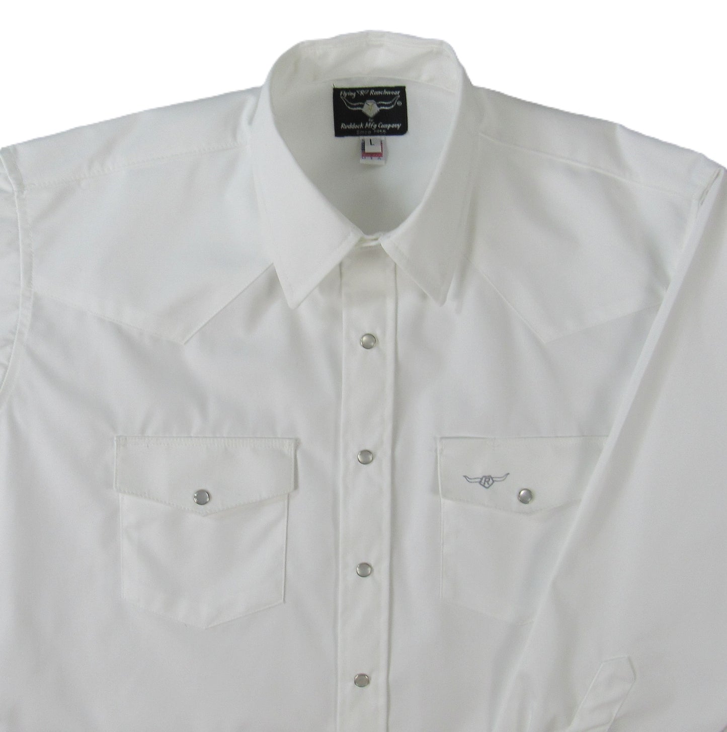 Flying R Ranchwear - Western Classic Solid - White - Long Sleeve - Snaps - Classic Fit