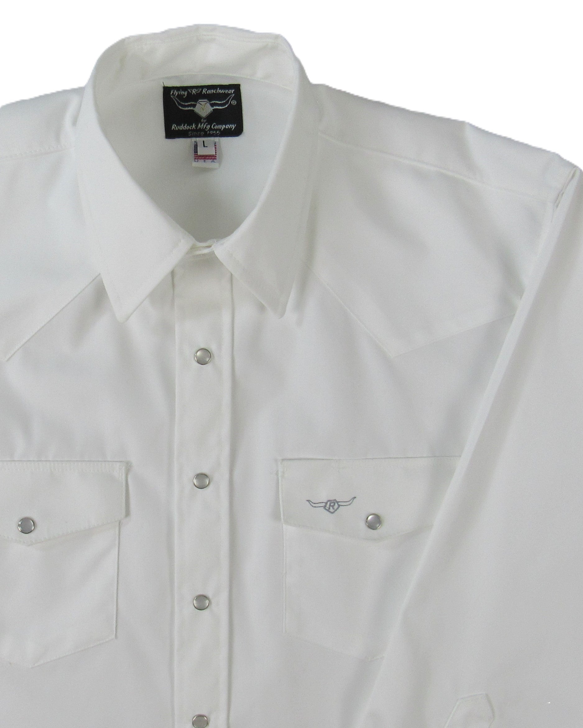 Flying R Ranchwear - Corona 80's Pinpoint Oxford - White - Long