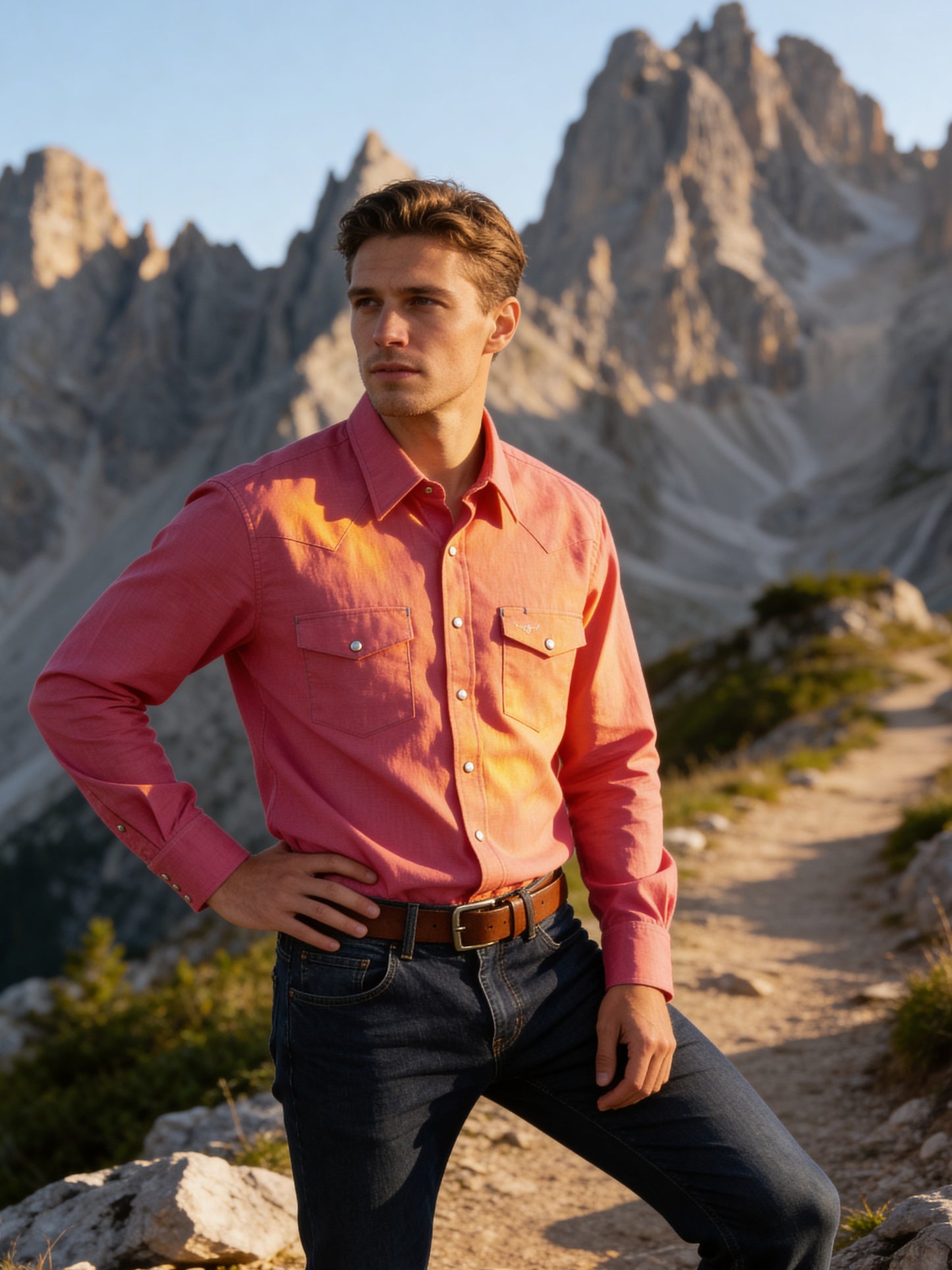 Flying R Ranchwear - Cantina Collection - Fuchsia - Long Sleeve - Classic Fit