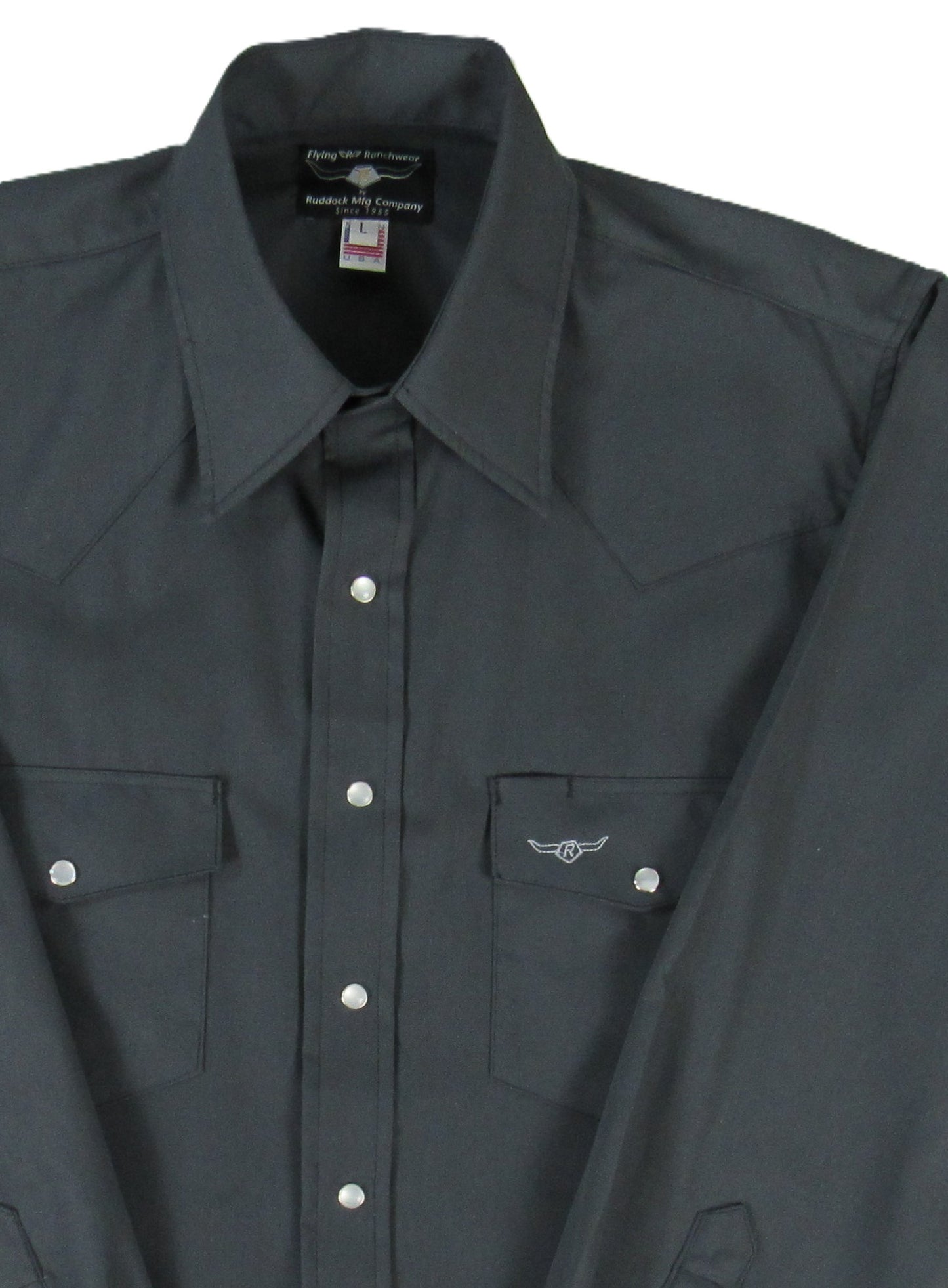 Flying R Ranchwear - Western Classic - Charcoal Gray Solid - Long Sleeve - Classic Fit