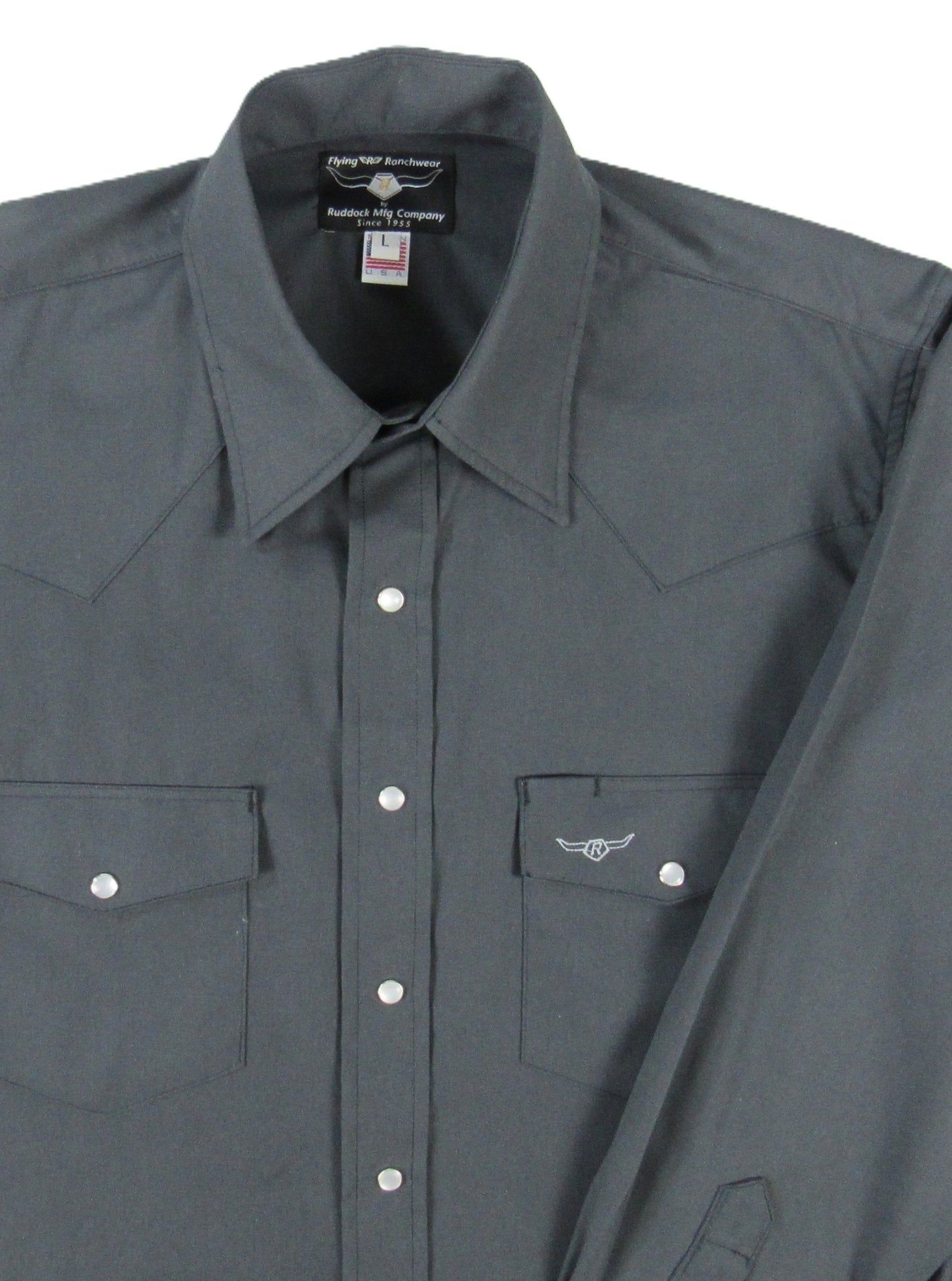 Flying R Ranchwear - Western Classic - Charcoal Gray Solid - Long Sleeve - Classic Fit