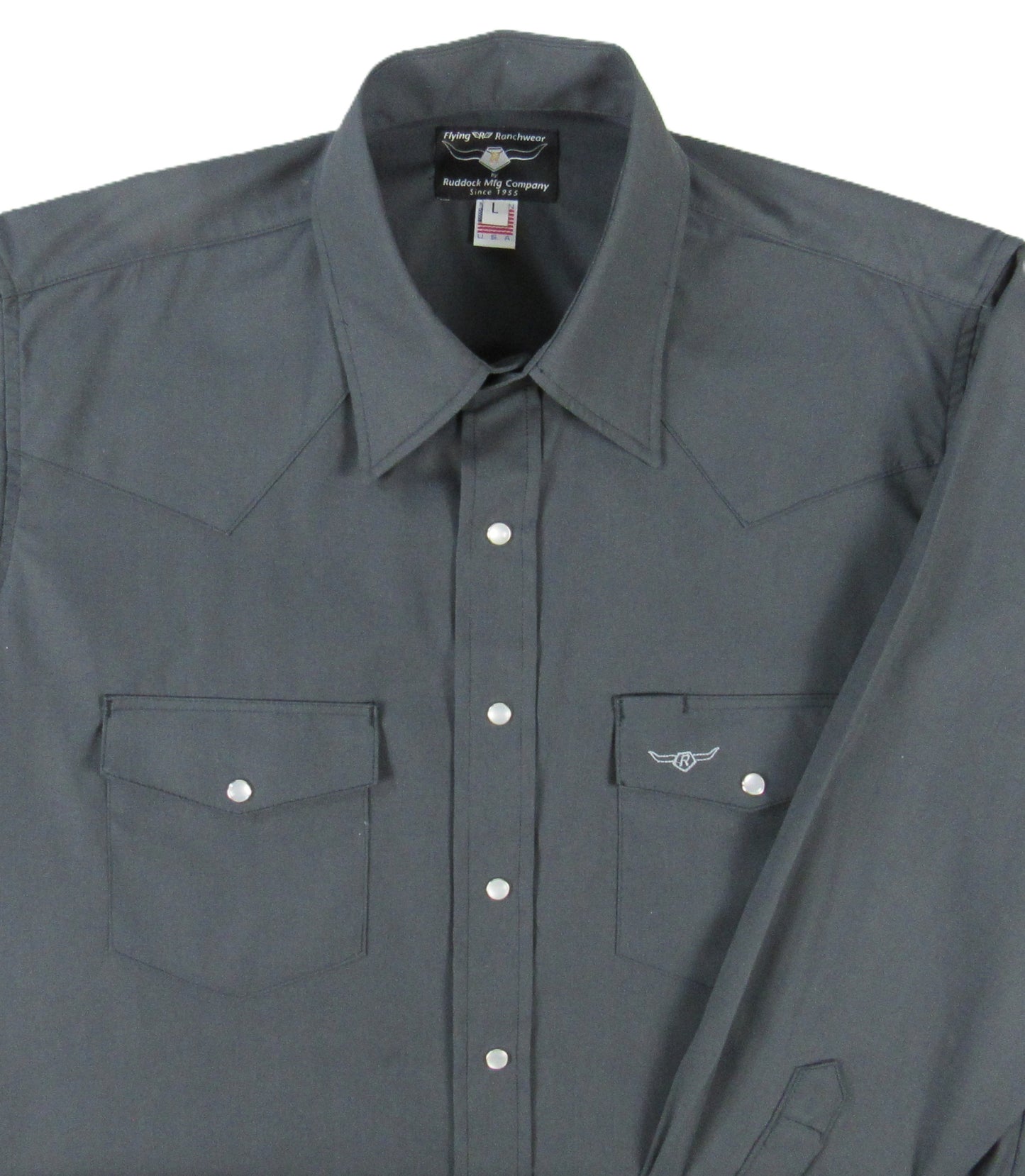 Flying R Ranchwear - Western Classic - Charcoal Gray Solid - Long Sleeve - Classic Fit