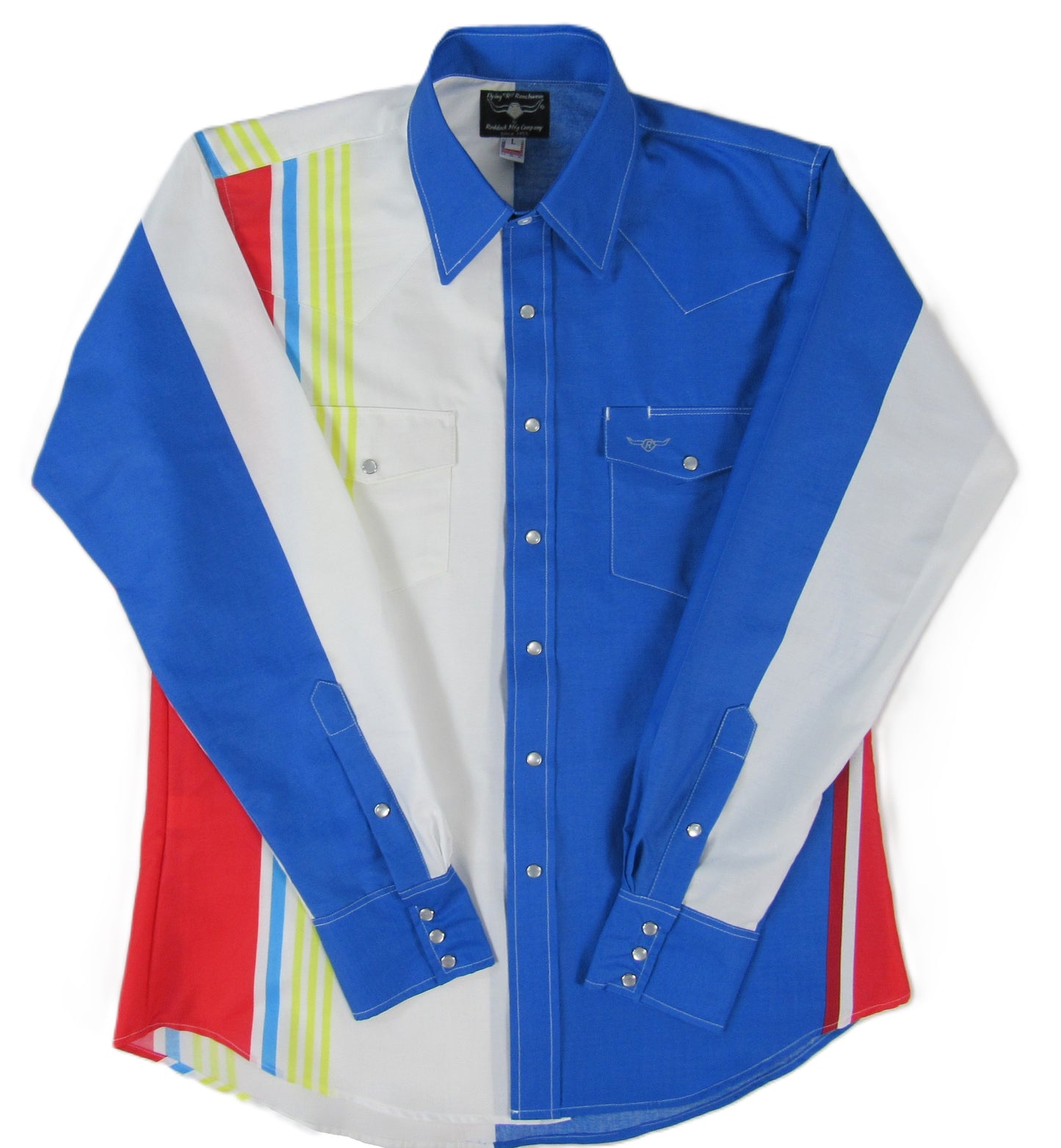 Flying R Ranchwear - Cantina Collection - Royal Retro Stripe - Long Sleeve - Classic Fit