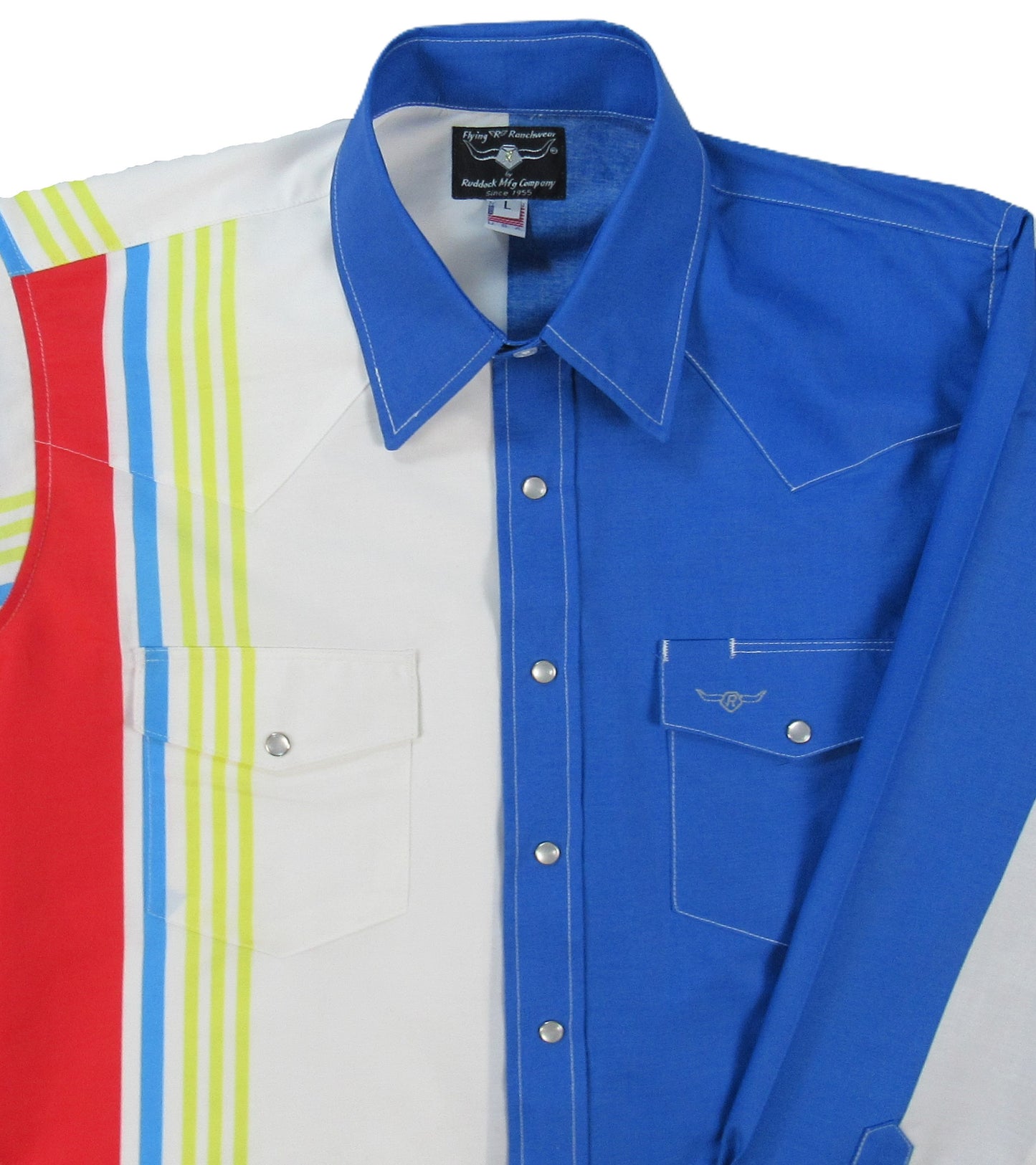 Flying R Ranchwear - Cantina Collection - Royal Retro Stripe - Long Sleeve - Classic Fit