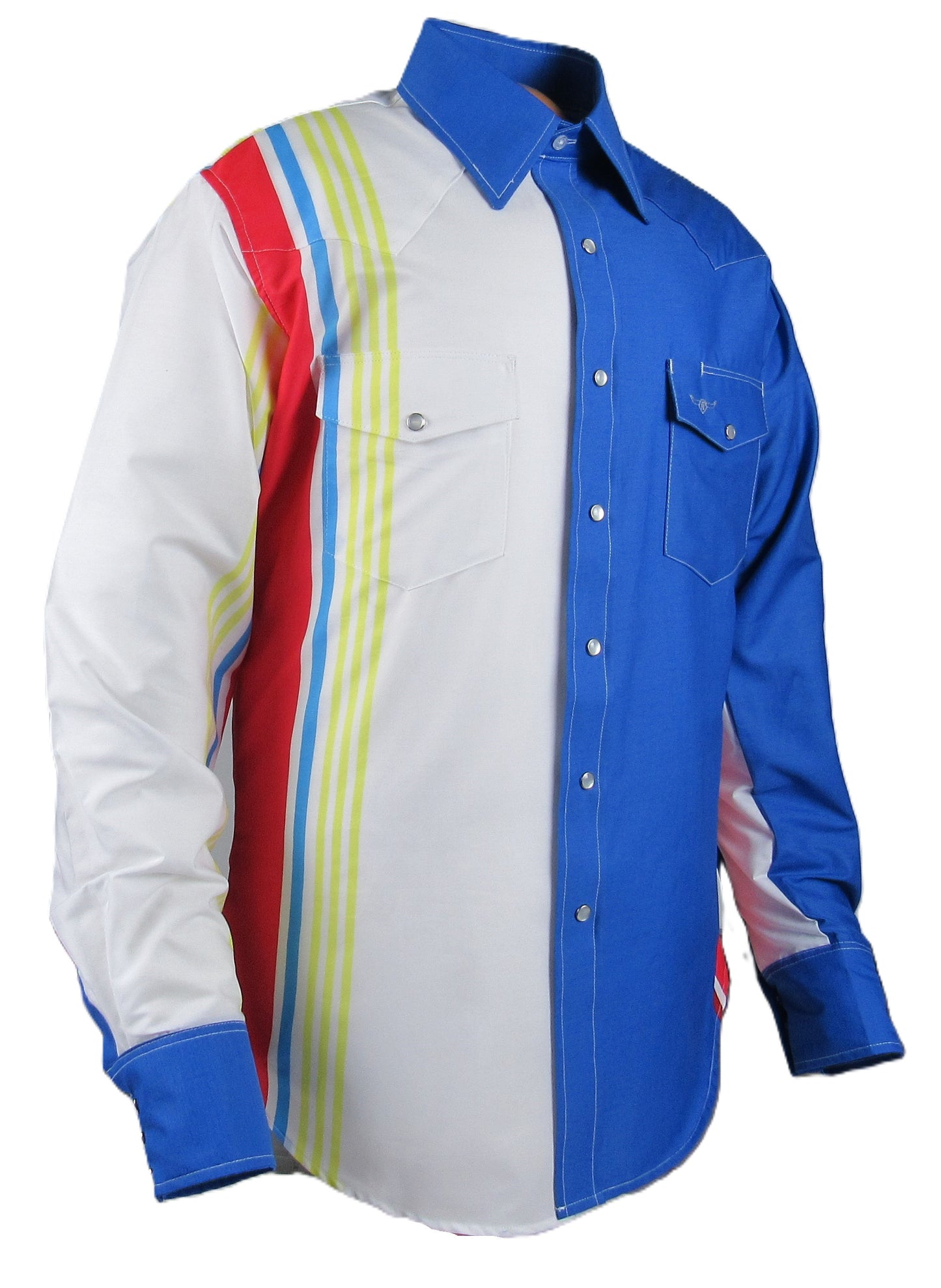 Flying R Ranchwear - Cantina Collection - Royal Retro Stripe - Long Sleeve - Classic Fit