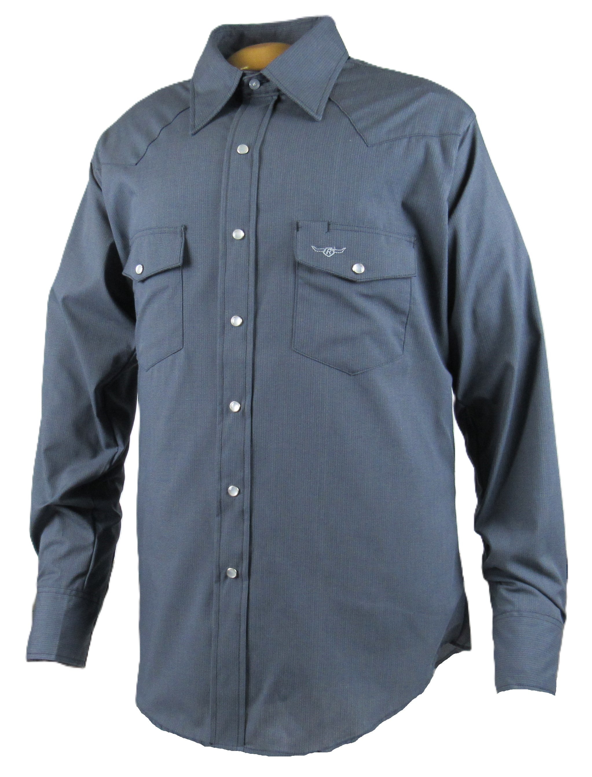 Flying R Ranchwear - Western Classic - Charcoal Micro-Check - Long Sle ...