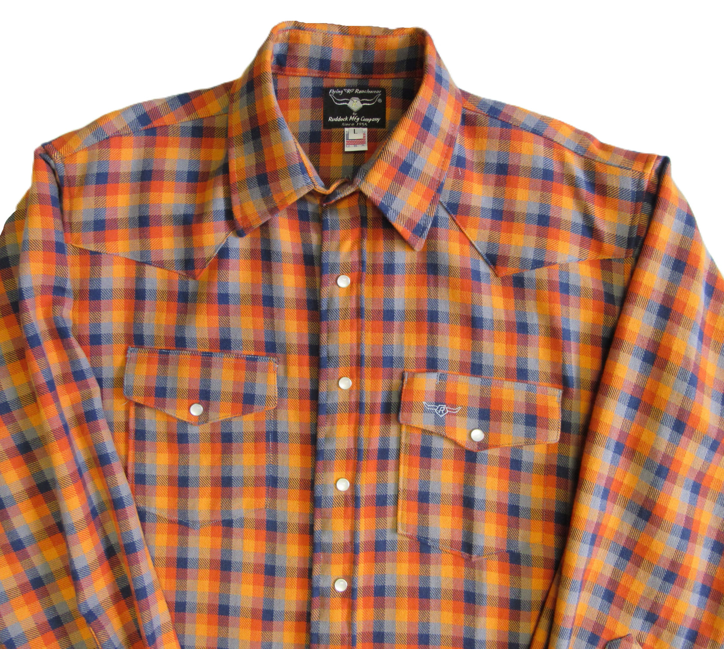 Flying R Ranchwear - Sonora Plaid - Burnt Orange - Long Sleeve - Classic Fit