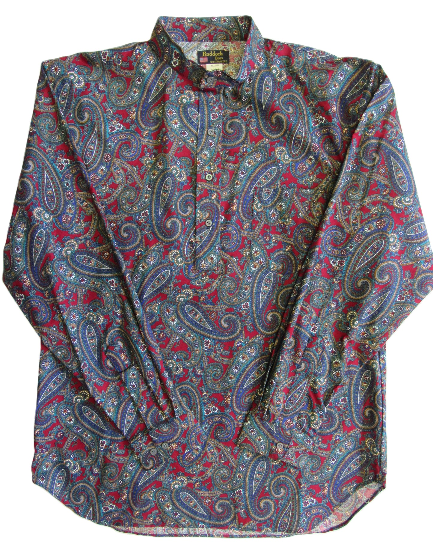 Ruddock Bros. - Vintage Print Shirts - Banded Stand up Collar - Pick your style - Long Sleeve