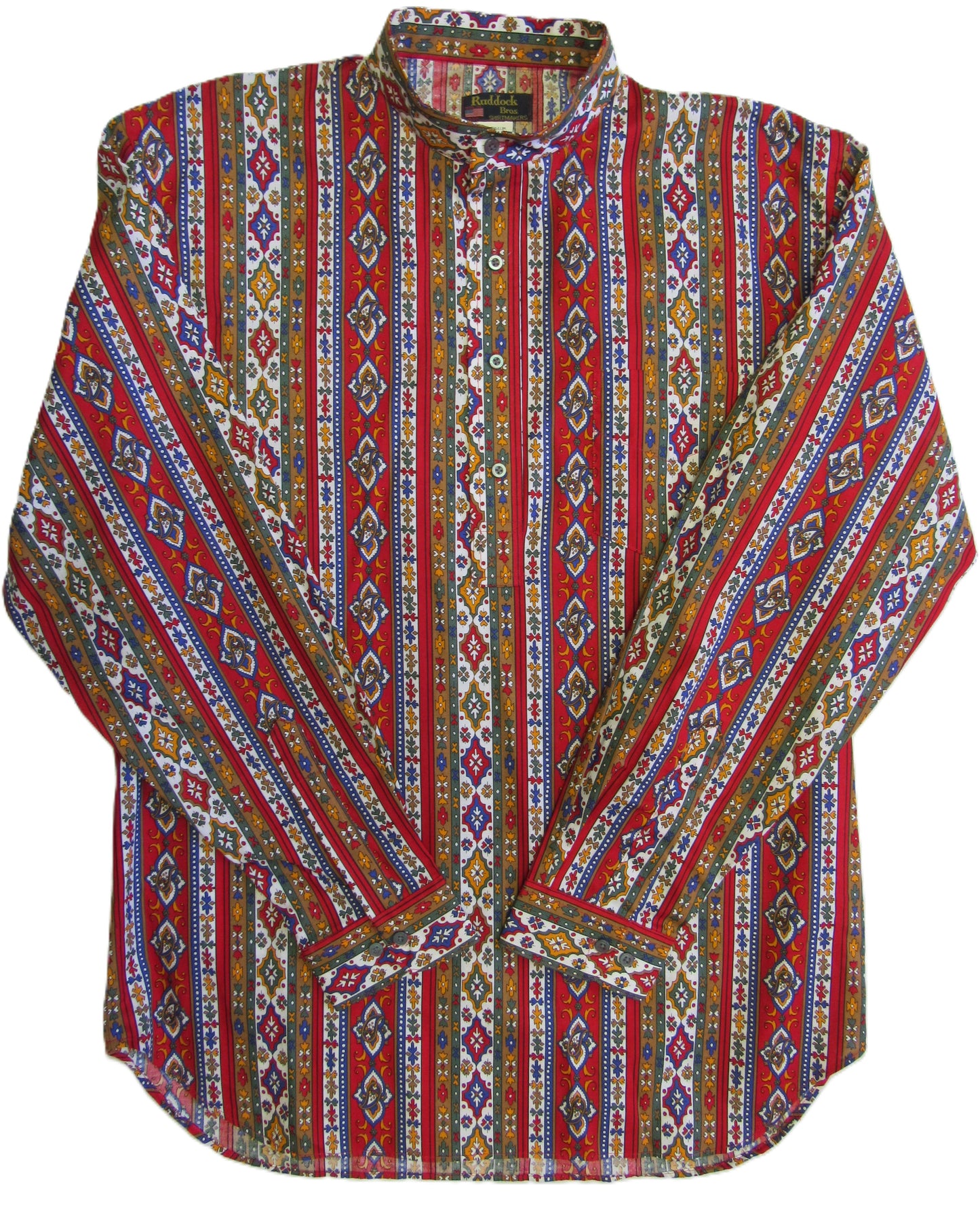 Ruddock Bros. - Vintage Print Shirts - Banded Stand up Collar - Pick your style - Long Sleeve