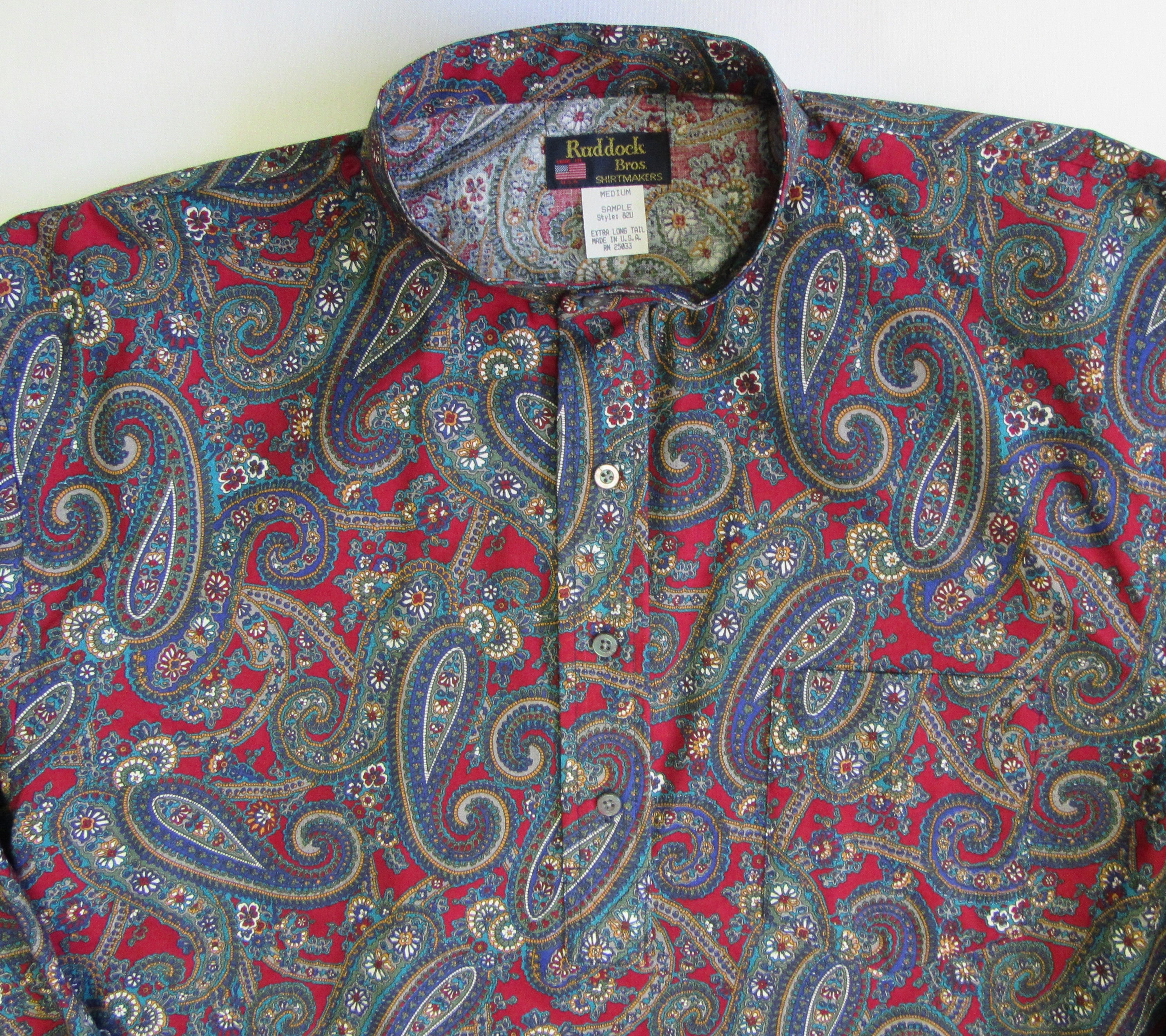 RUFFO スェードシャツ Ruddock Bros. - Retro 90's Print Shirts - Banded Stand up Collar