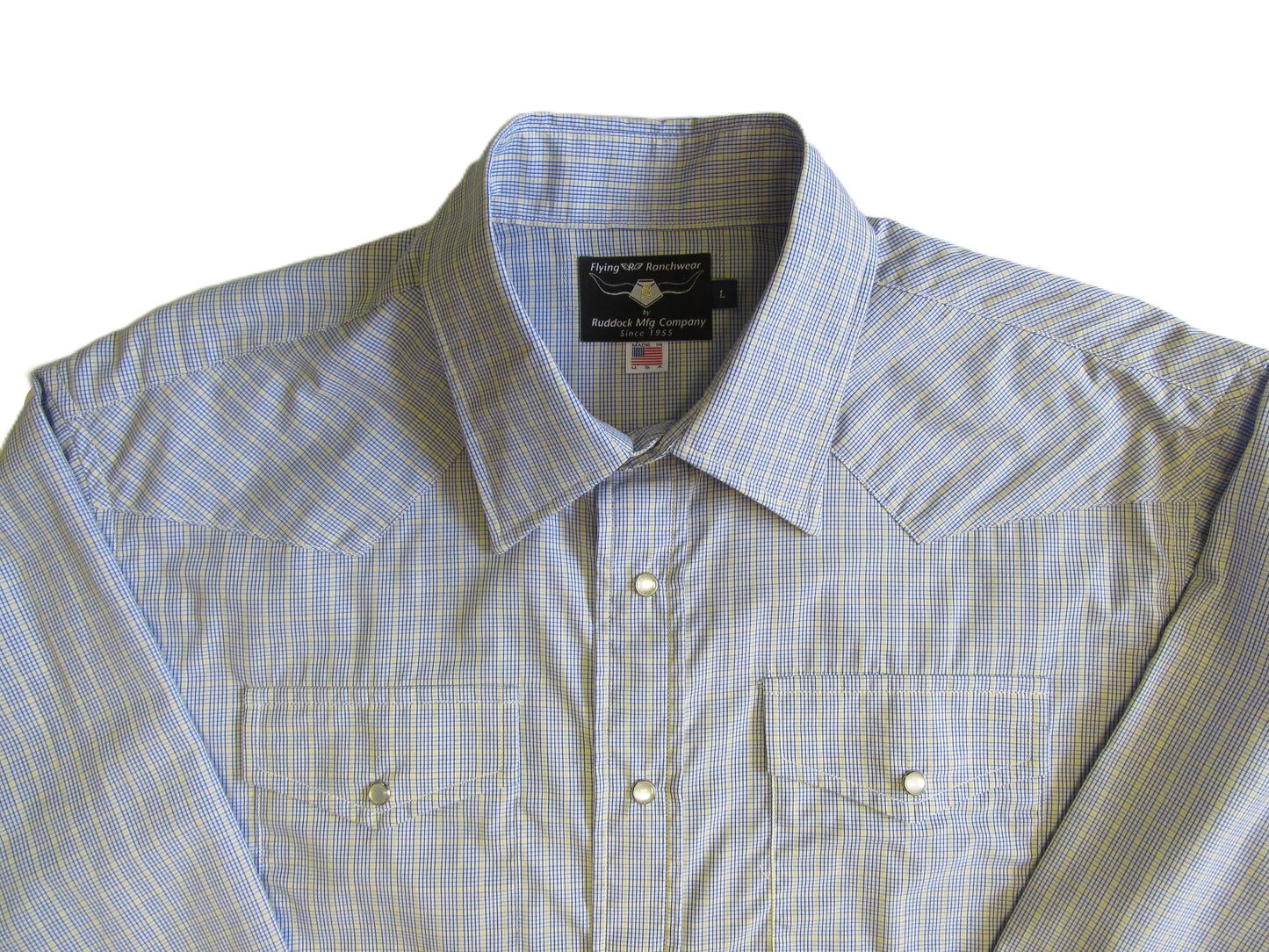 Flying R Ranchwear - Sheridan Plaid - Blue/White - Long Sleeve - Classic Fit