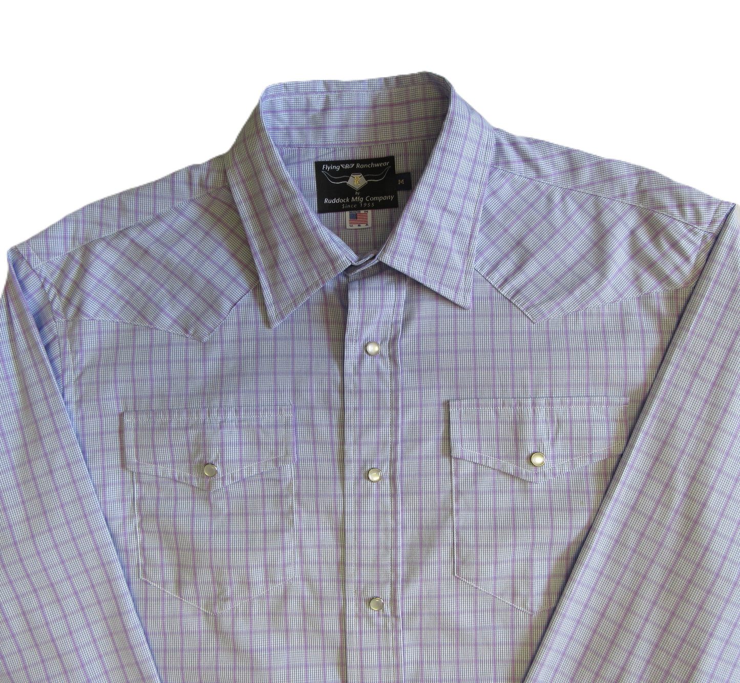 Flying R Ranchwear - Sheridan Plaid - Purple/White - Long Sleeve - Classic Fit