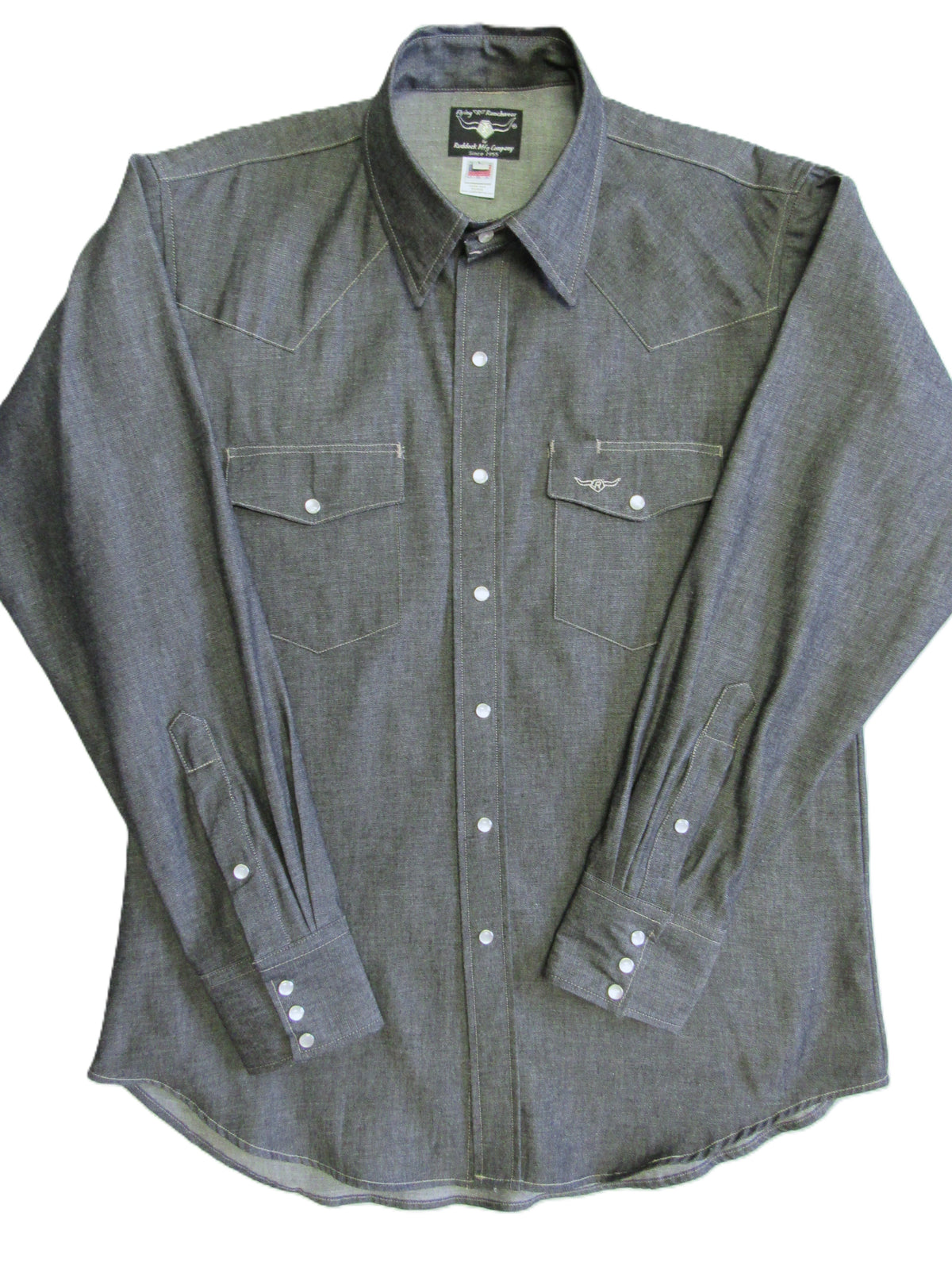 Flying R Ranchwear - Prairie Twill Denim - Indigo Blue - Long Sleeve - Snaps - Classic Fit