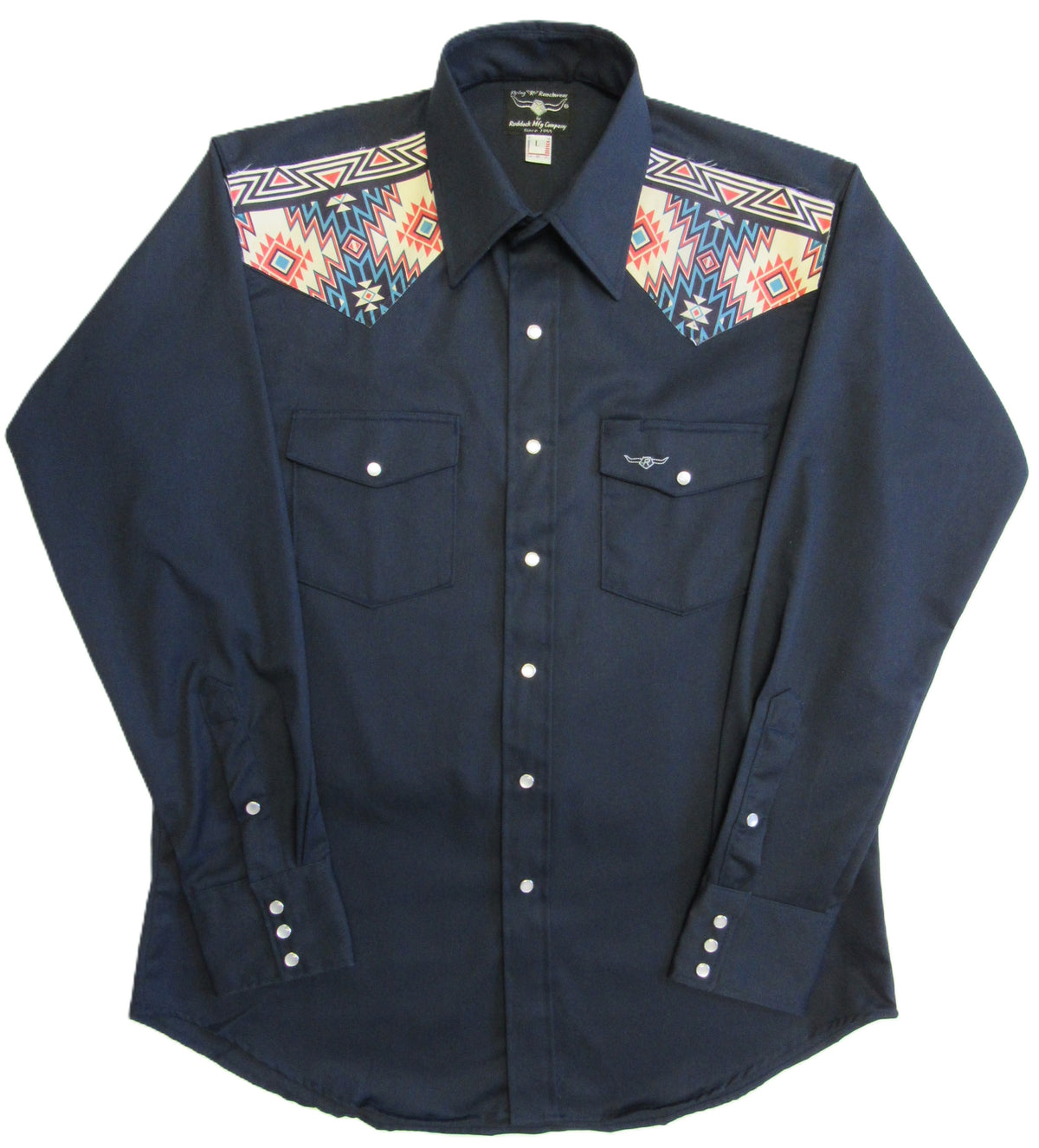Flying R Ranchwear - Retro Contrast Yoke - Navy Twill - Long Sleeve - Classic Fit