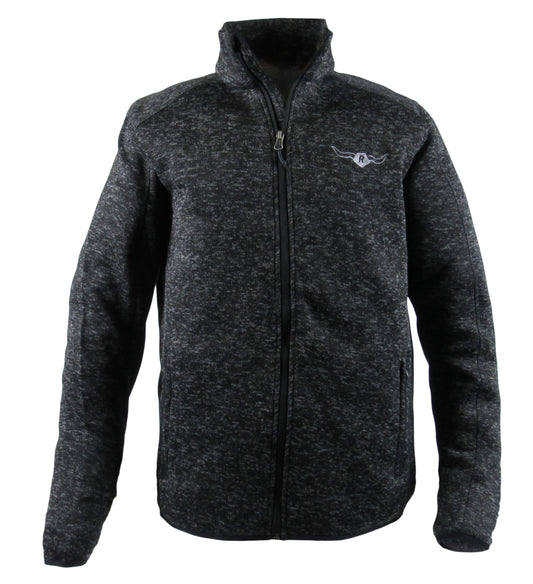 Sweater Fleece - Flying R Ranchwear - Full Zip - Black Heather