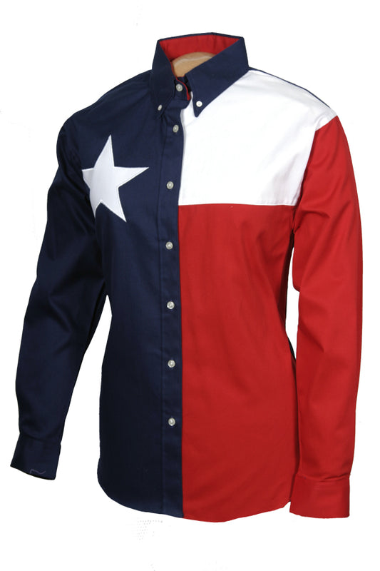 Ruddock Shirts - Lone Star Flag Shirt - Women's Long Sleeves - Buttons