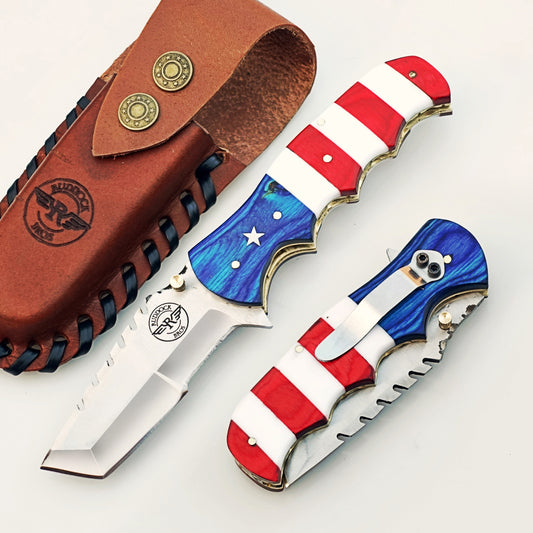 Ruddock Bros - The Patriot Utility Folding Knife - Stainless Steel Ships 12/30