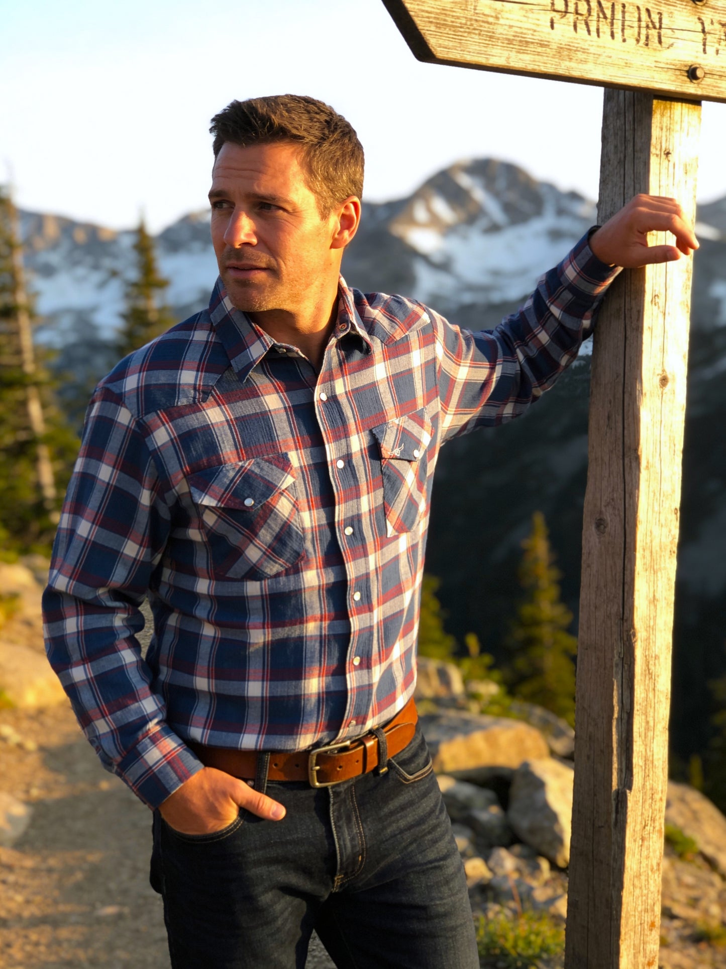 Flying R Ranchwear - Feather Plaids - Americana Blue - Long Sleeve - NEW FIT