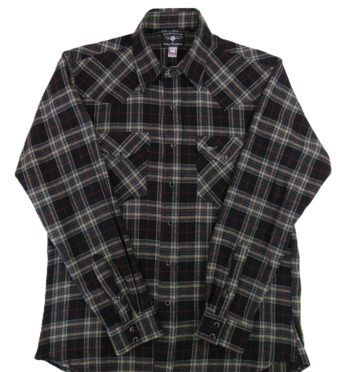 Flying R Ranchwear - Desert Canyon Plaid Flannel - Midnight Black