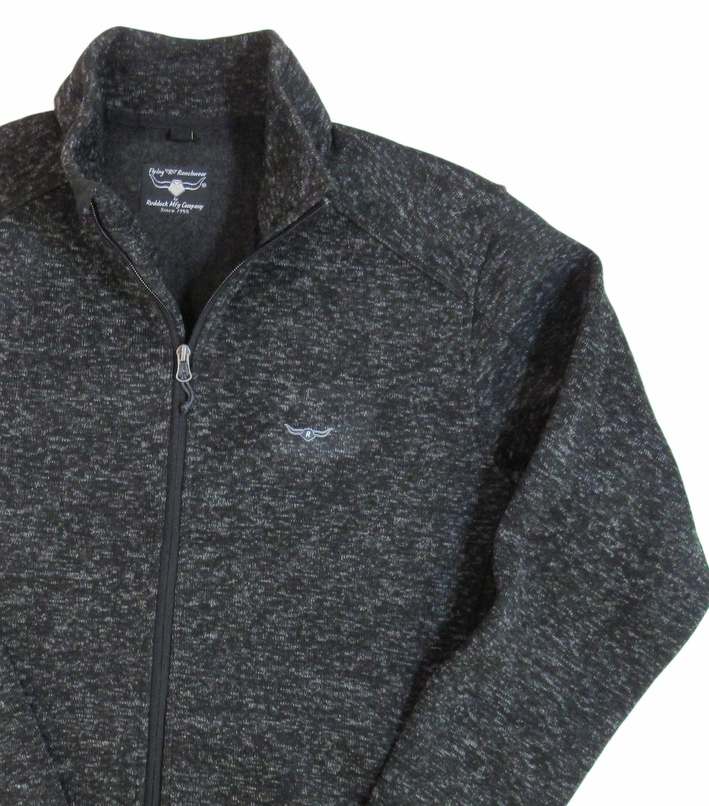 Sweater Fleece - Flying R Ranchwear - Full Zip - Black Heather