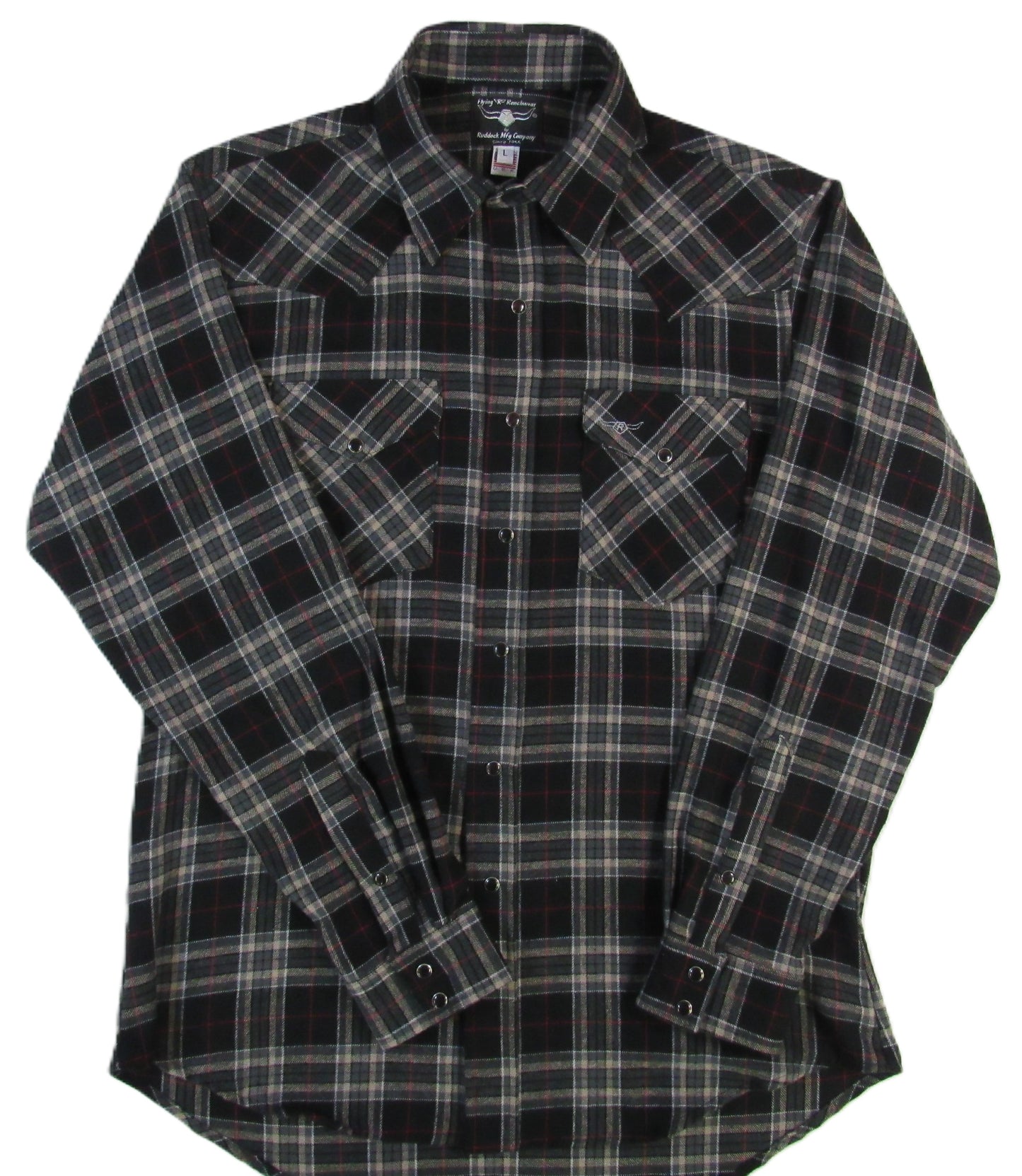 Flying R Ranchwear - Desert Canyon Plaid Flannel - Midnight Black