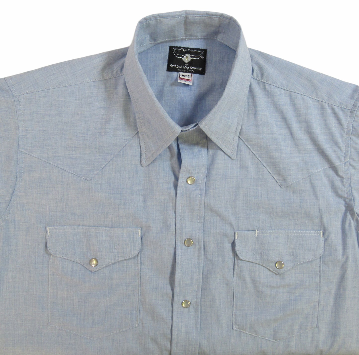 Light Blue solid shirt by Flying R Ranchwear Made in USA