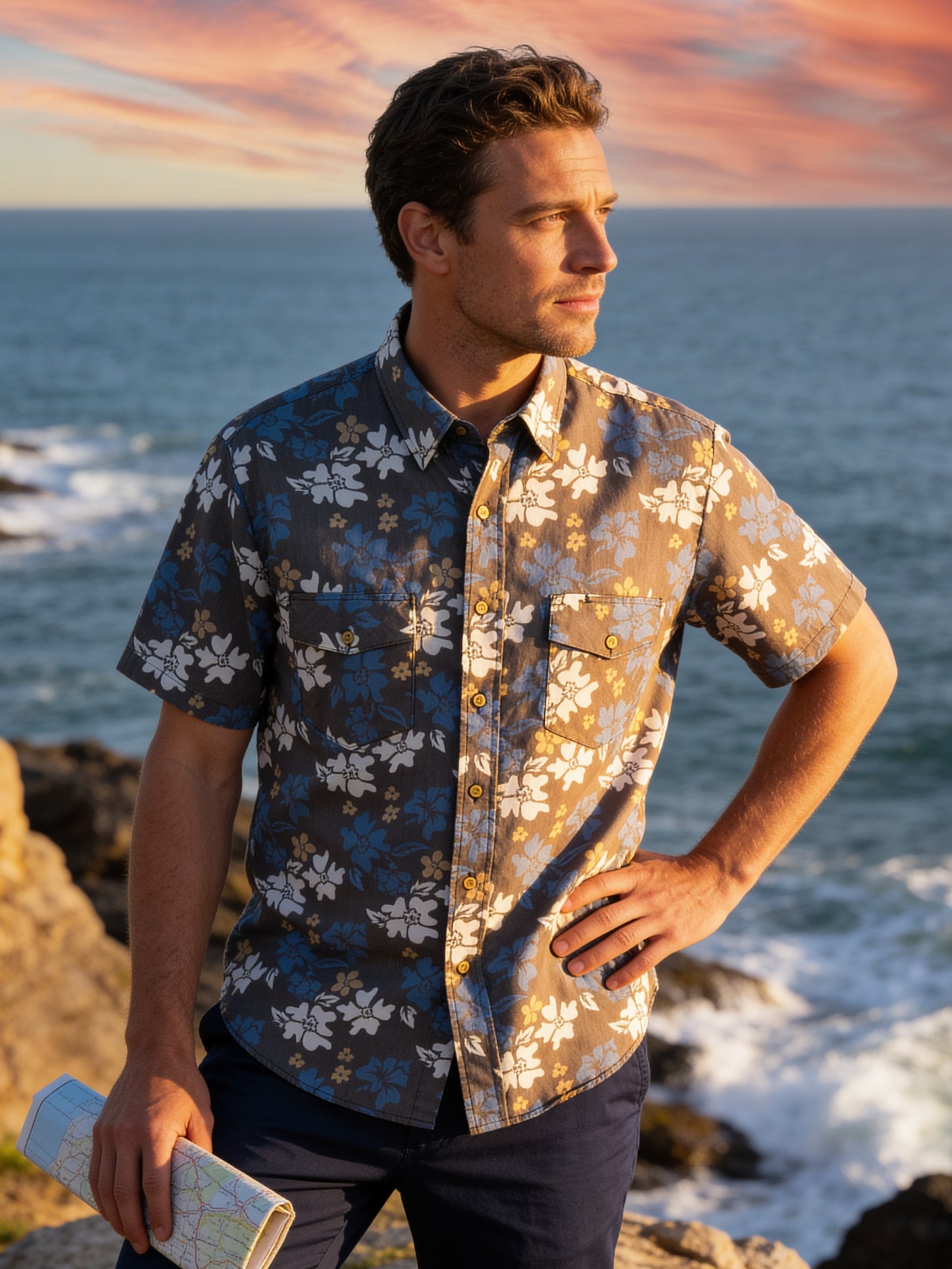 Flying R Ranchwear - Cantina Collection - Mocha Floral - Short Sleeve