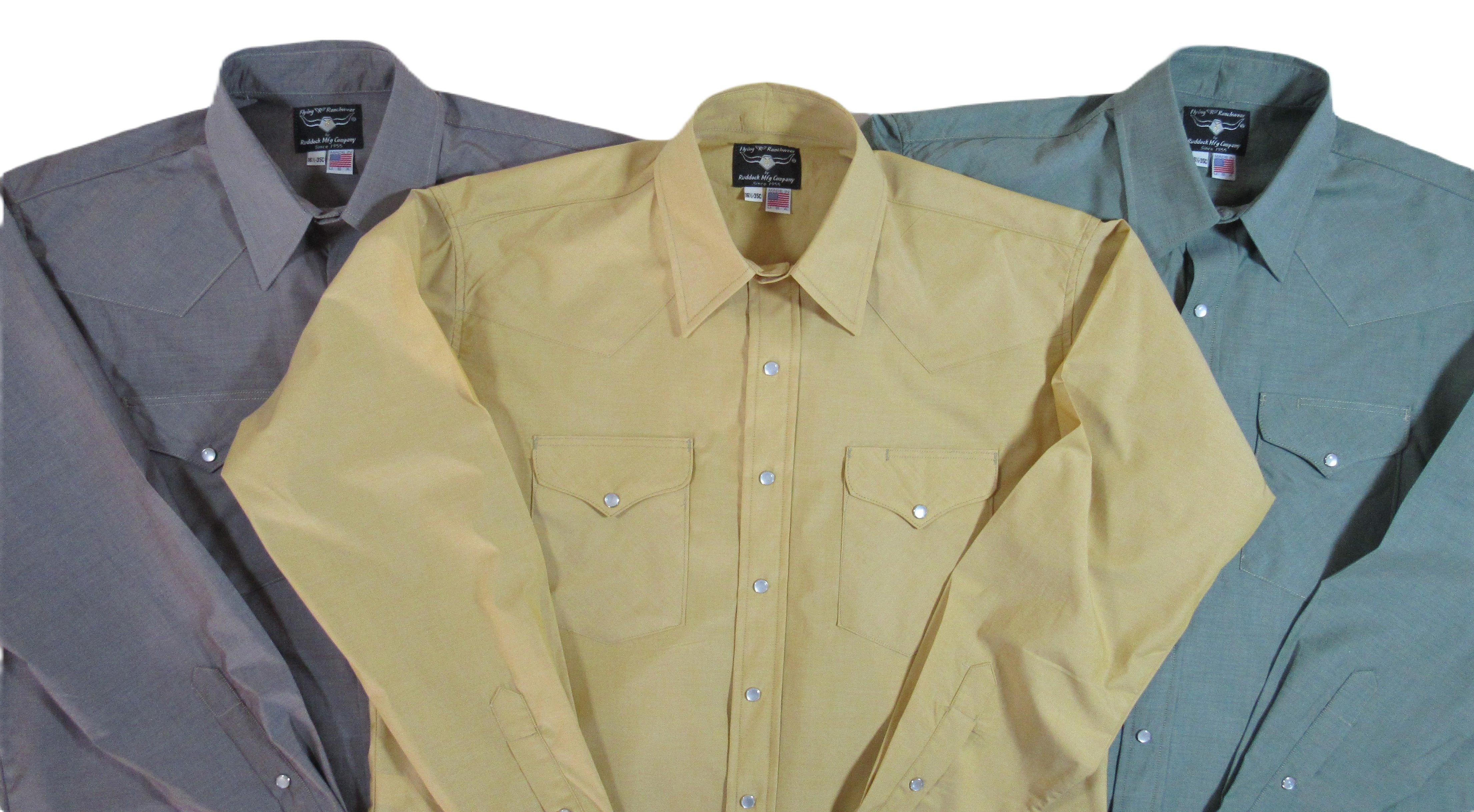 Ruddock Shirts Made in USA Flying R Ranchwear Texas Cotton 