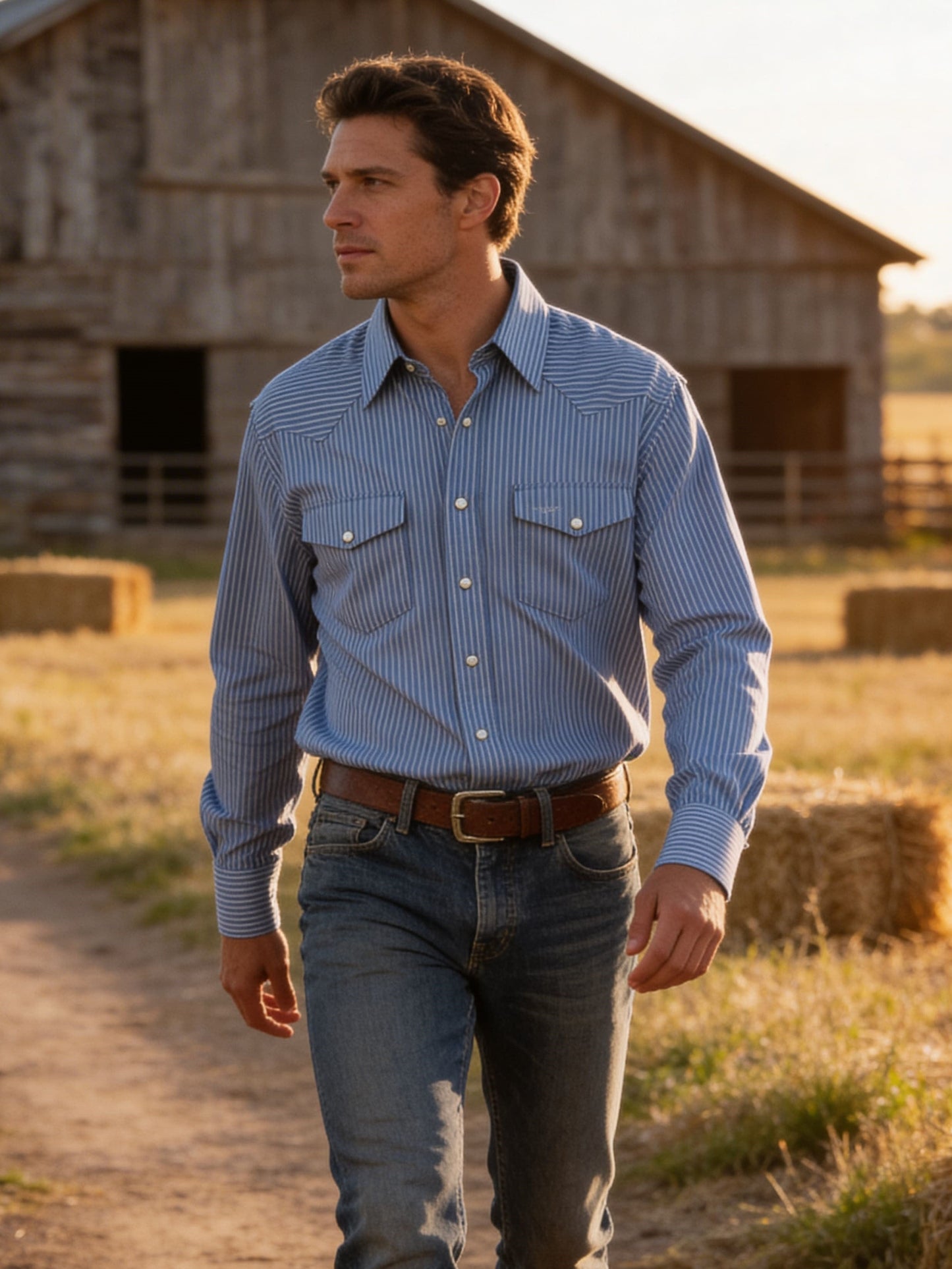 Flying R Ranchwear - Cheyenne Stripe - Long Sleeve - Snaps - Classic Fit