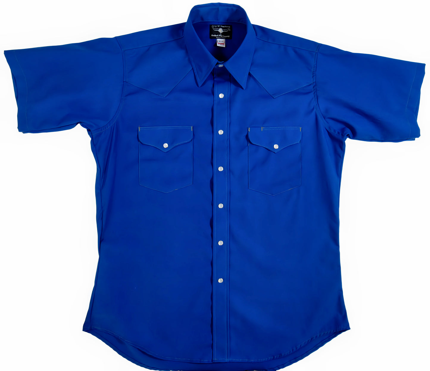 Cobalt Blue poplin solid shirt by Flying R Ranchwear Made in USA