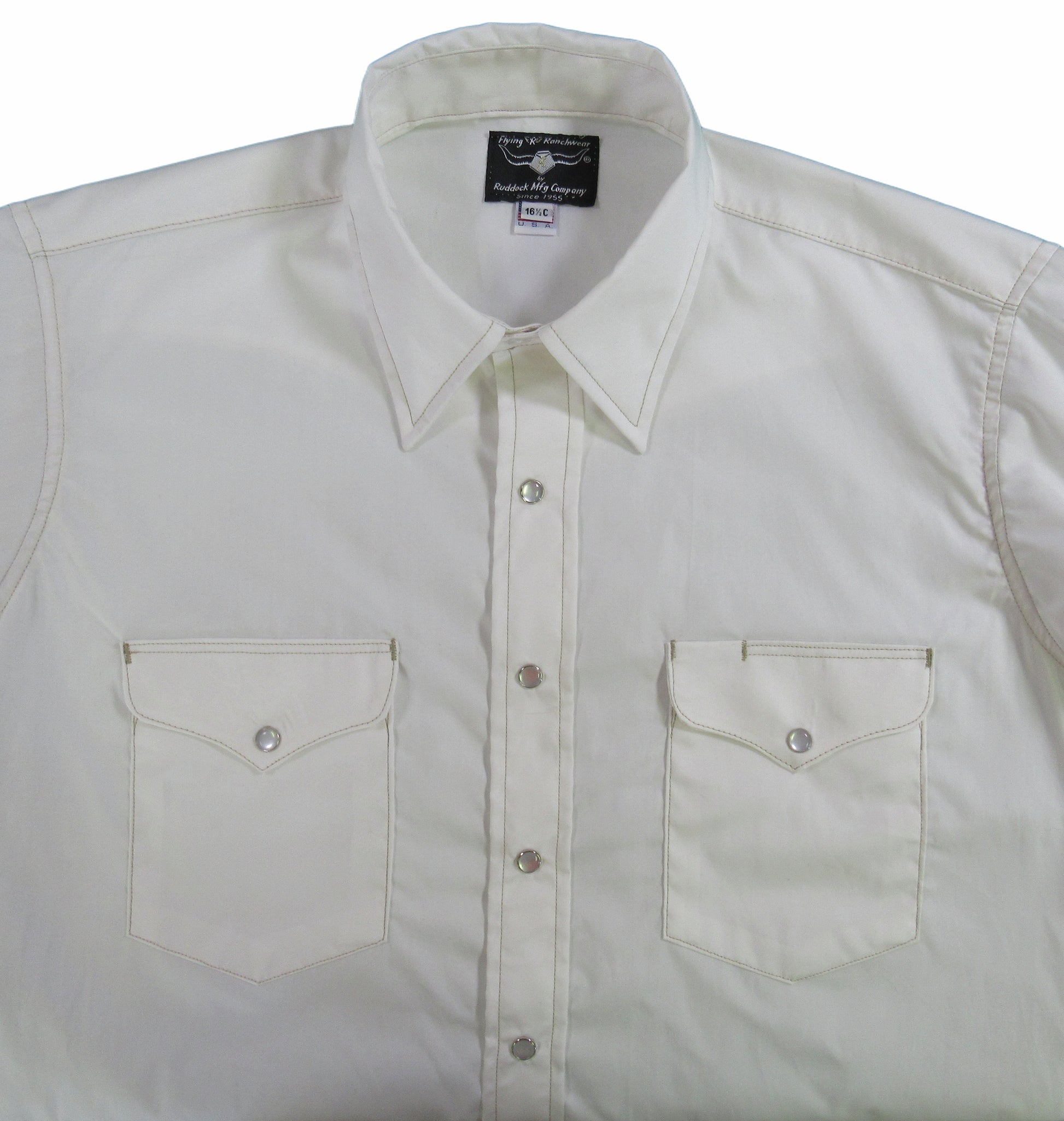 Ecru solid shirt by Flying R Ranchwear Made in USA