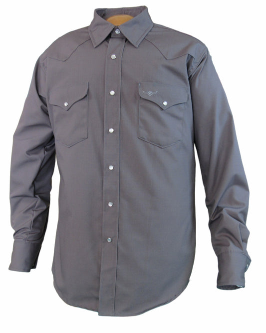 Flying R Ranchwear - Amarillo Ripstop - Gray - Long Sleeve - Snaps