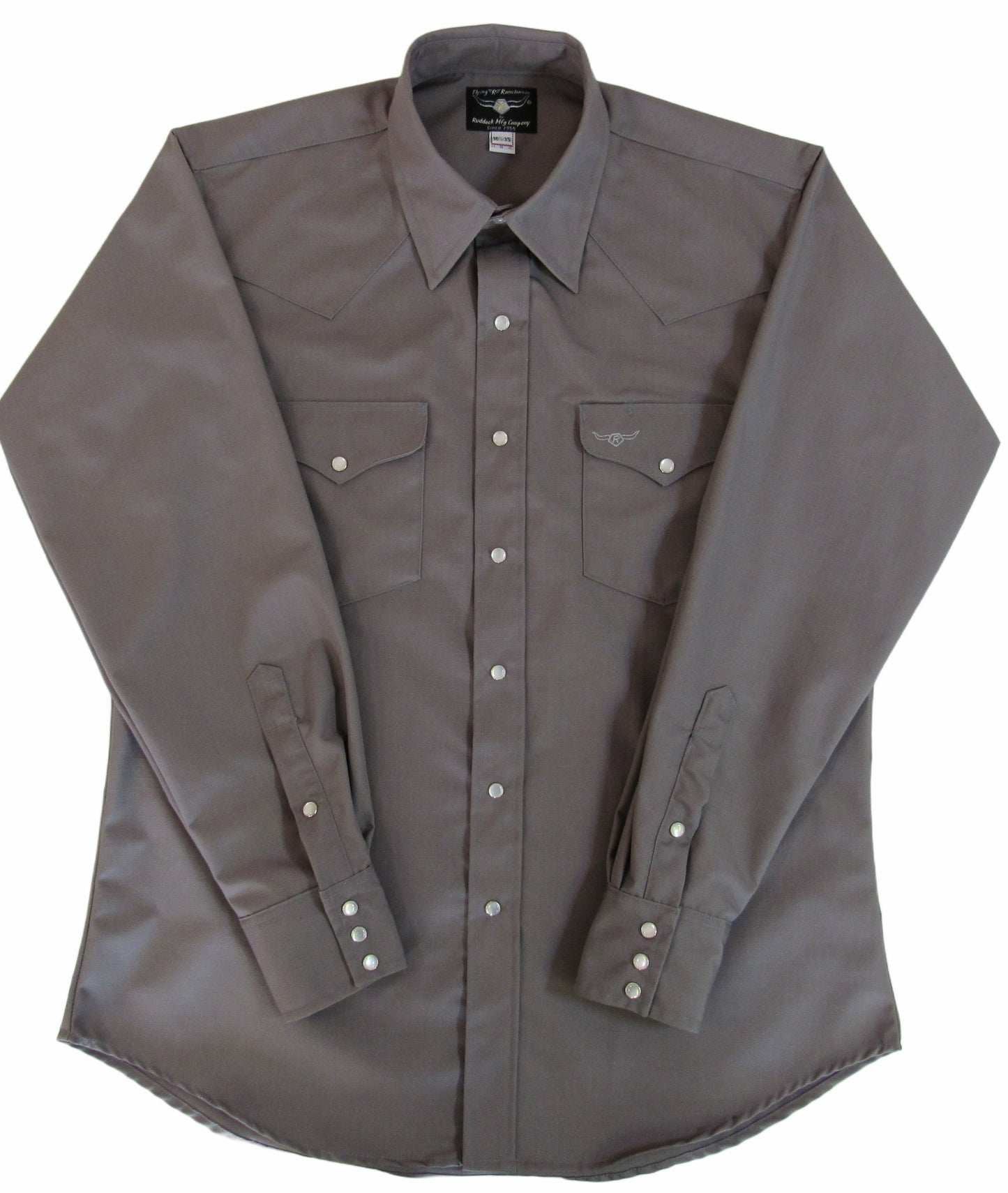 Flying R Ranchwear - Amarillo Ripstop - Gray - Long Sleeve - Snaps