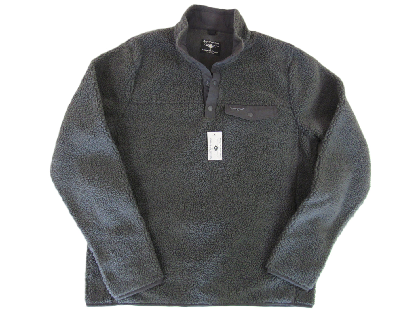 Flying R Ranchwear - Ranch Fleece Pullover - Snap Front - Gun Metal Gray