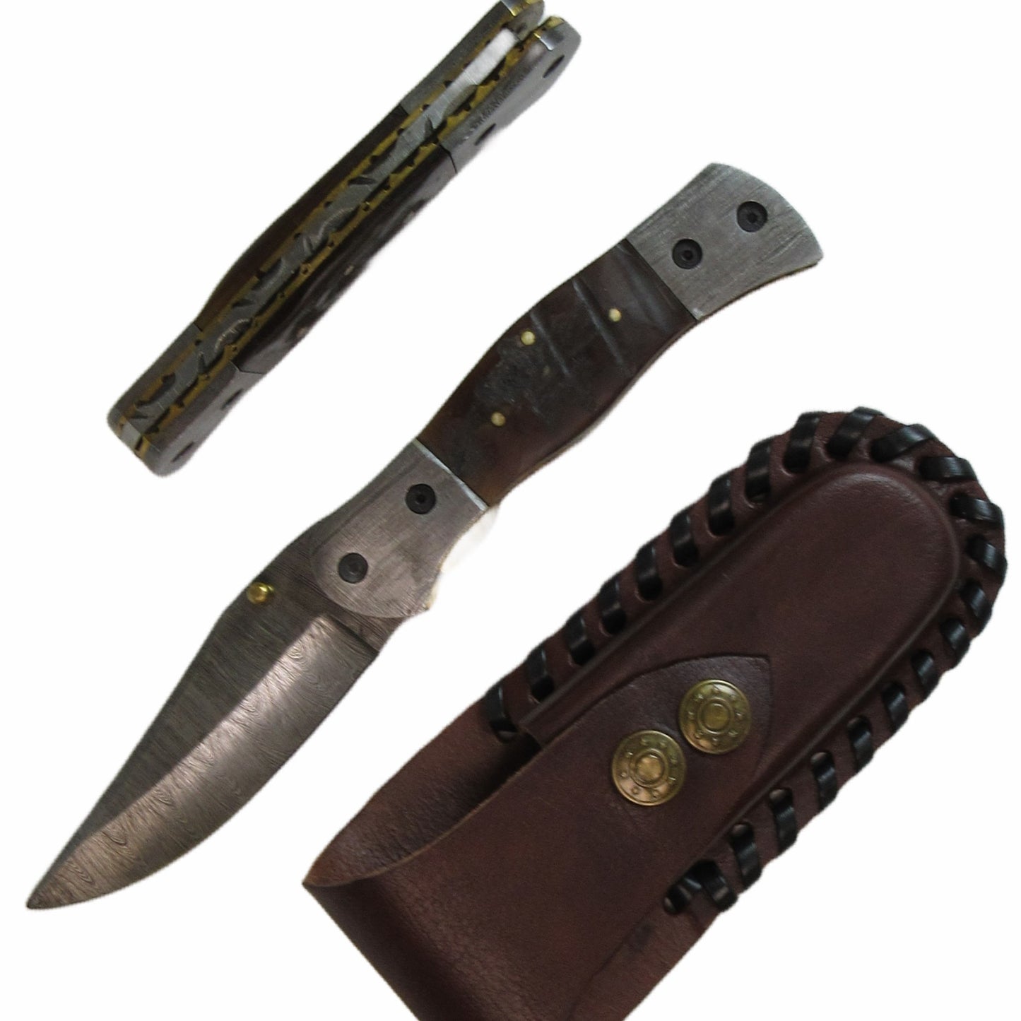 Ruddock Bros - The Pronghorn Folding Knife - Damascus Steel