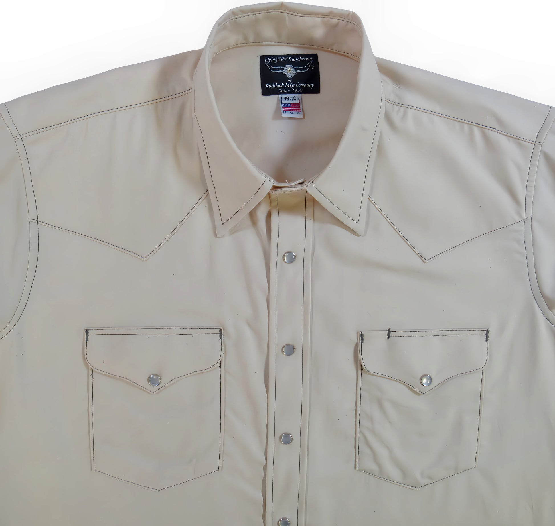 Ivory Chambray solid shirt by Flying R Ranchwear Made in USA