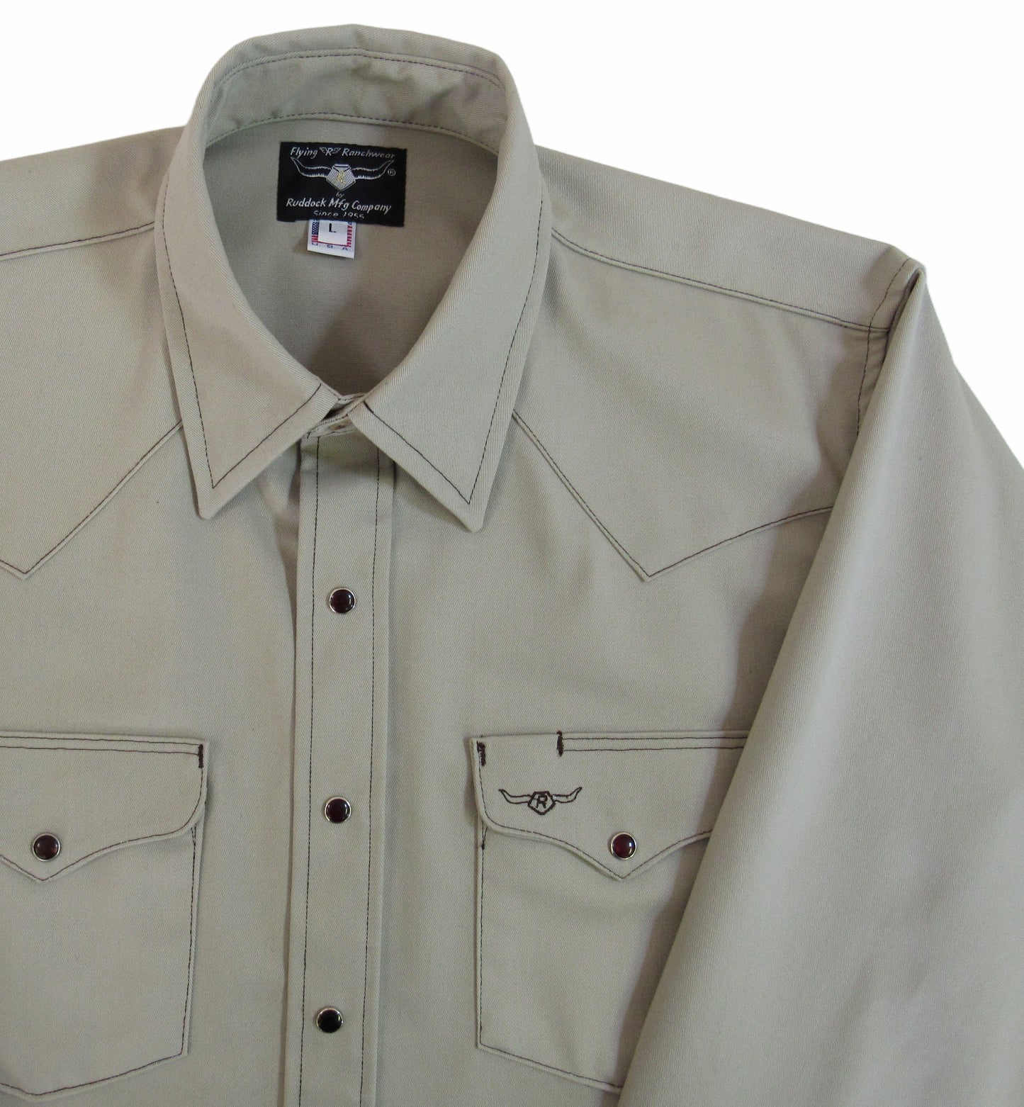 Flying R Ranchwear - Prairie Twill Work Shirt - Stone Canvas - Long Sleeve