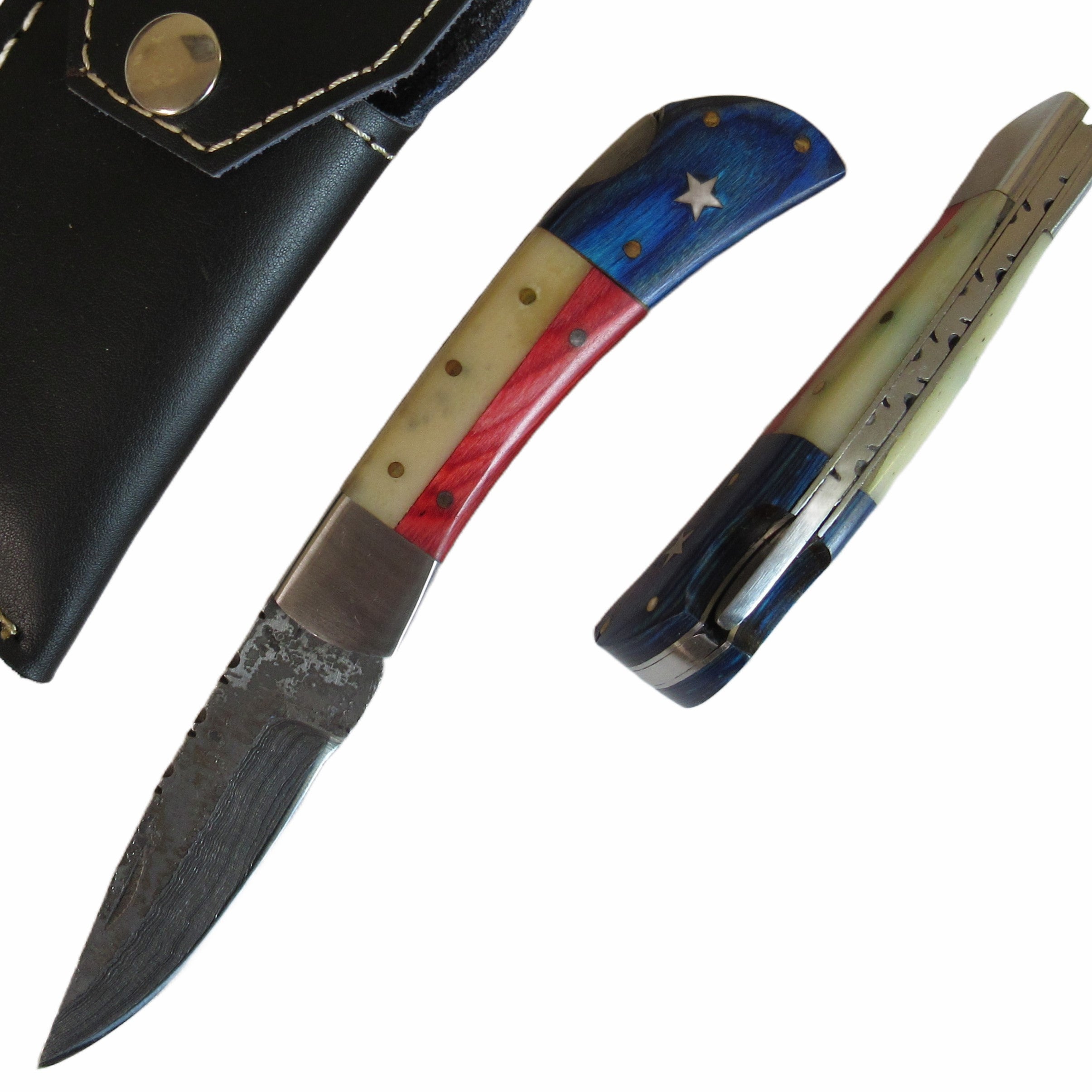 Ruddock Bros - The Lone Star Folding Knife - Damascus Steel ...