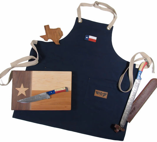 Grill Master Apron by Ruddock Brothers in Navy Blue Canvas 100% cotton