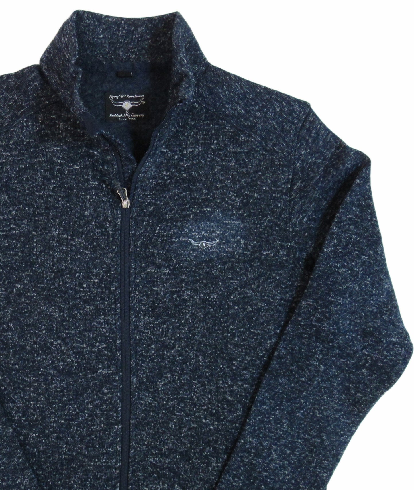 Sweater Fleece - Flying R Ranchwear - Full Zip - Midnight Blue Heather