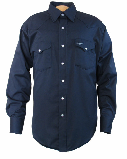 Flying R Ranchwear - Prairie Twill Work Shirt - Navy Twill - Long Sleeve