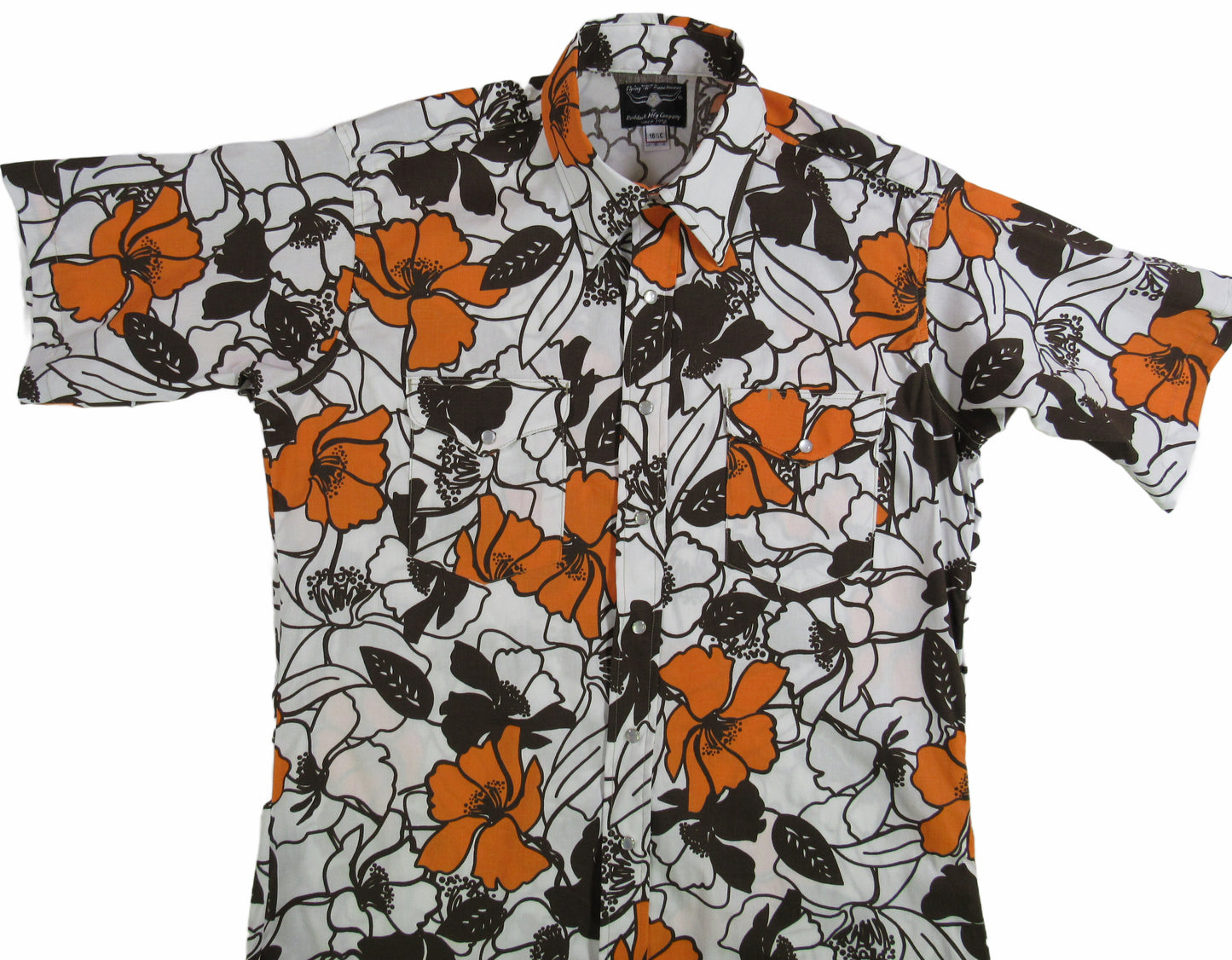 Mocha Floral party shirt by Flying R Ranchwear Made in USA with snaps Ruddock Shirts