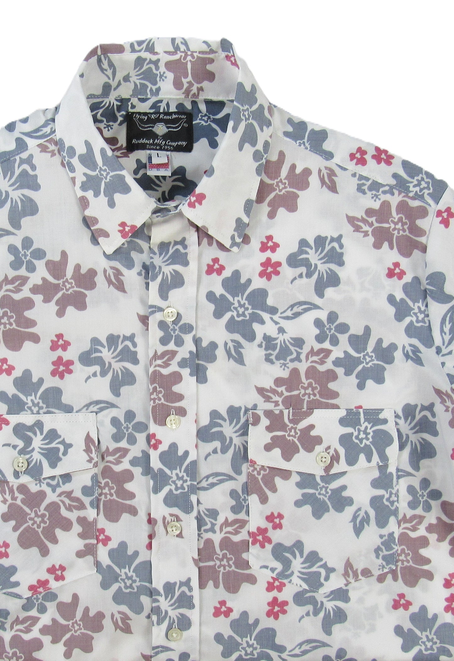 Flying R Ranchwear - Cantina Collection - Red and White Floral - Short Sleeve
