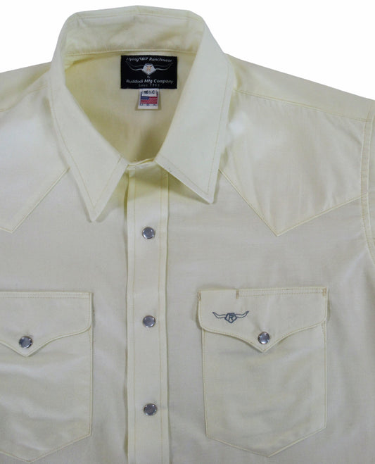 Flying R Ranchwear - Western Solid - Pale Yellow - Short Sleeve Snaps